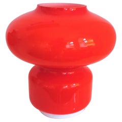 Murano Cased Glass Space Age Orange Table Lamp Mazzega, 1970s