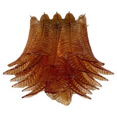 Murano ceiling lamp - 32  amber ferns glasses