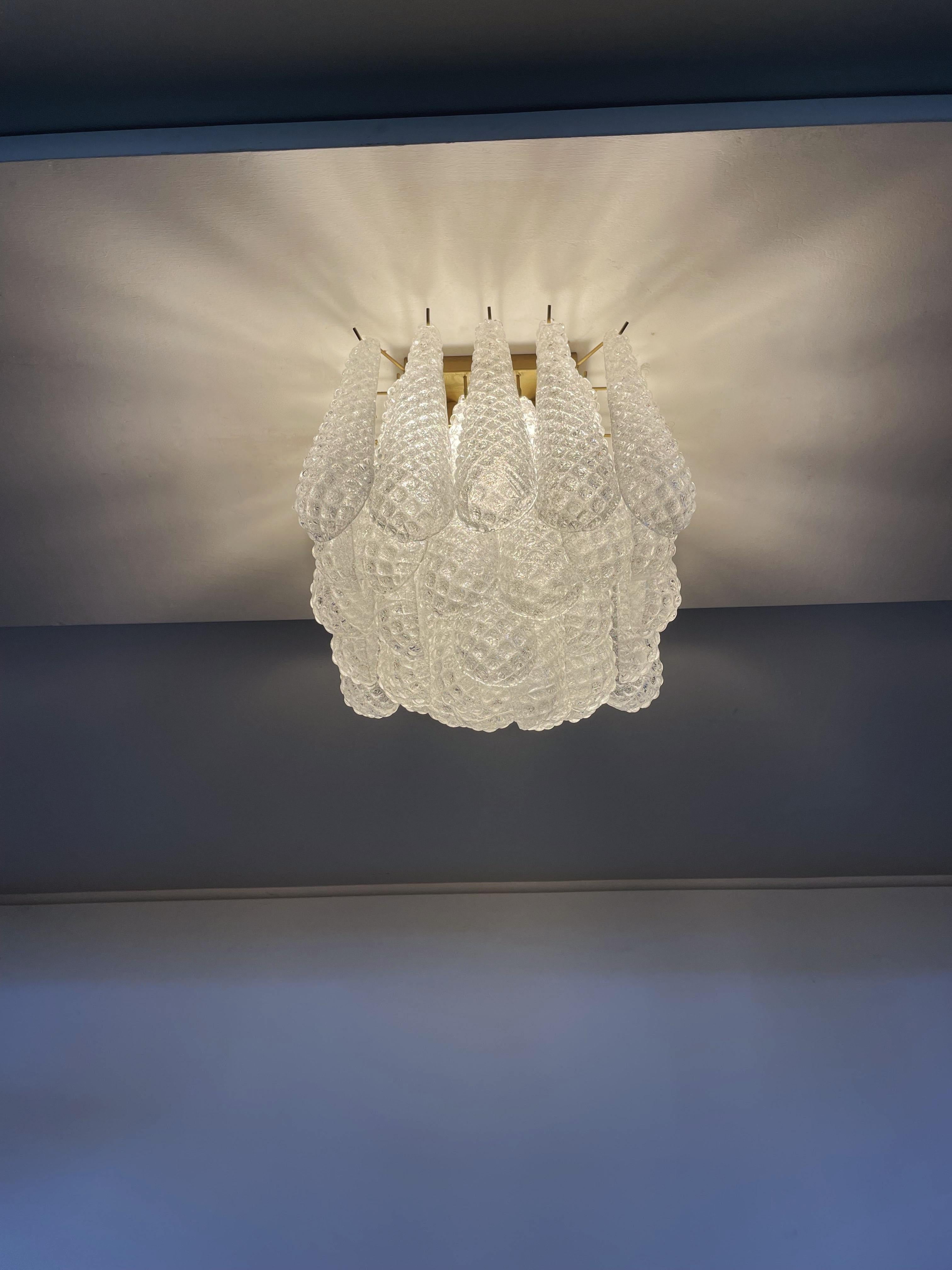Murano ceiling lamp - 32 clear For Sale 4