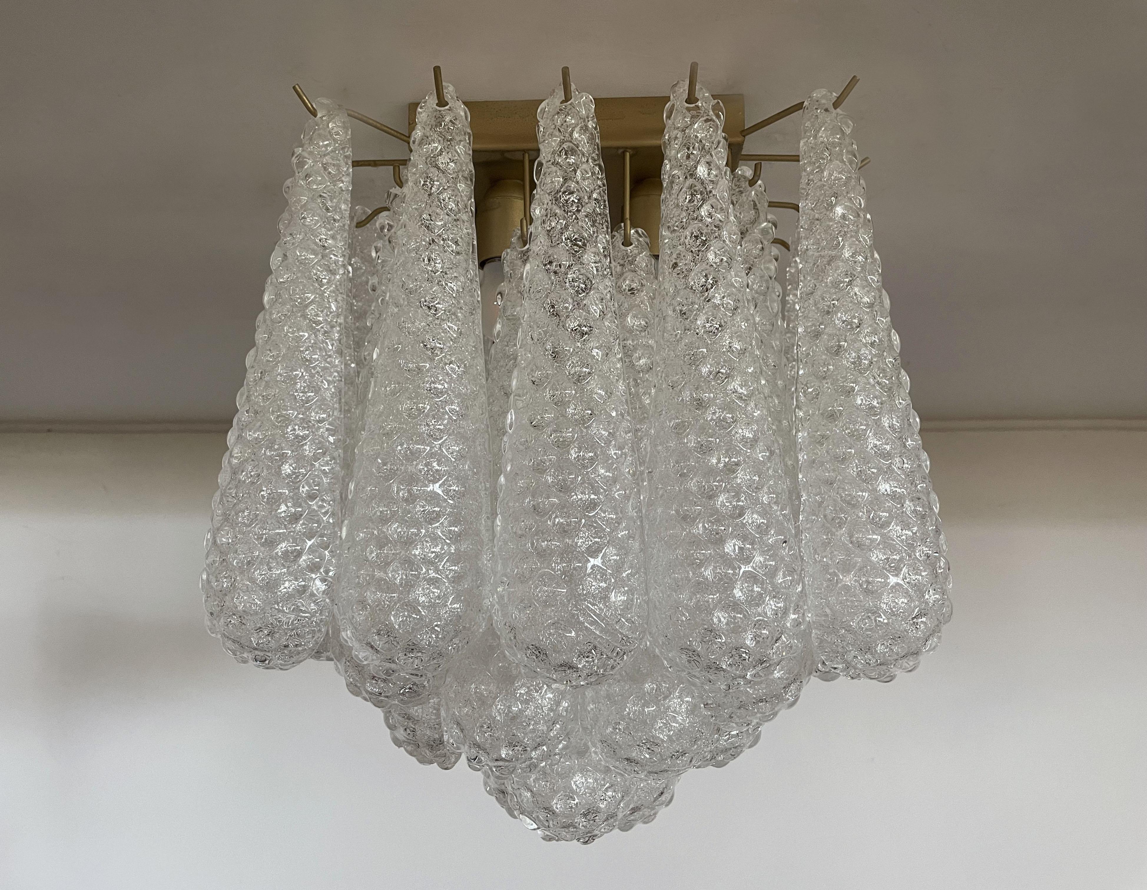 Murano ceiling lamp - 32 clear In Good Condition For Sale In Gaiarine Frazione Francenigo (TV), IT