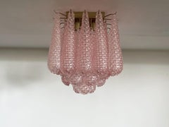 Murano ceiling lamp - 32 pink glass petal drops