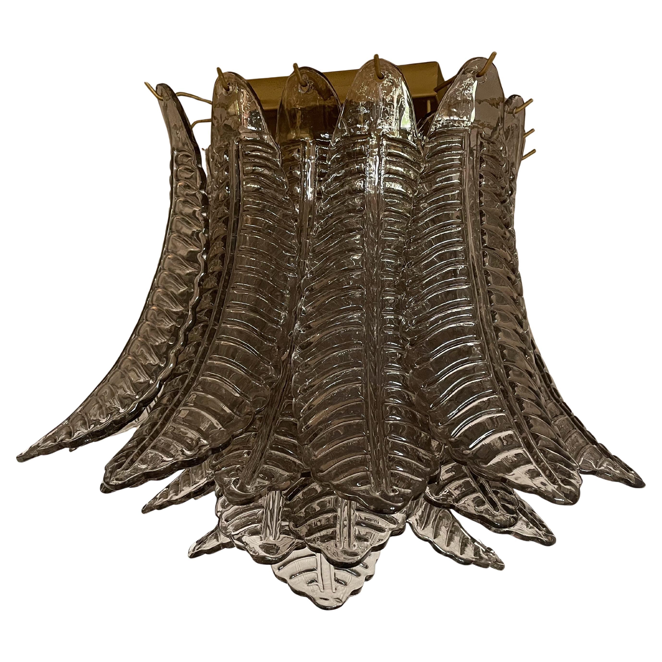 Murano ceiling lamp – 32  smoked felci glasses