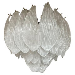 Murano ceiling lamp - frosted carved glass leaves Murano ceiling lamp - frosted carved glass leaves