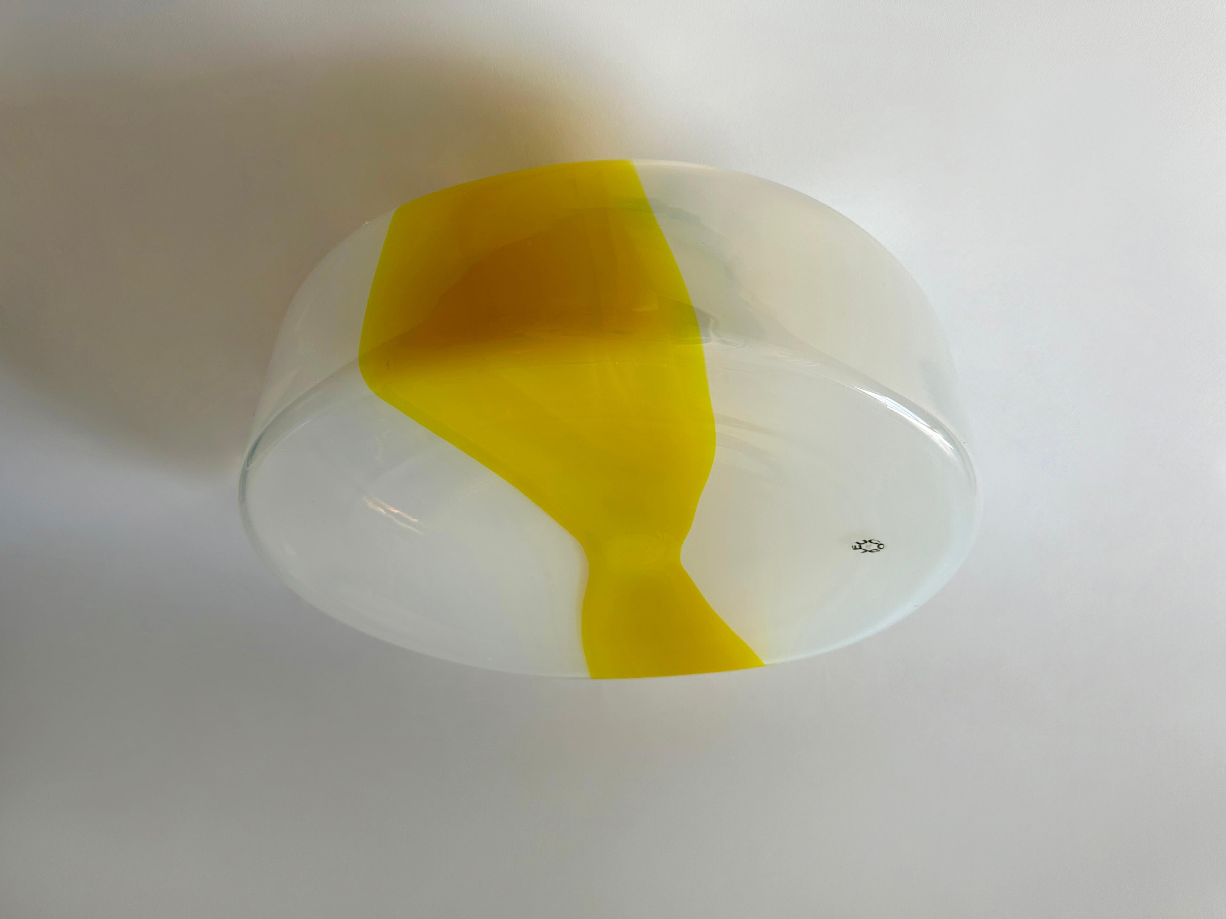 Metallo Plafoniera di Murano di Roberto Pamio per Leucos, Italia anni '70 in vendita
