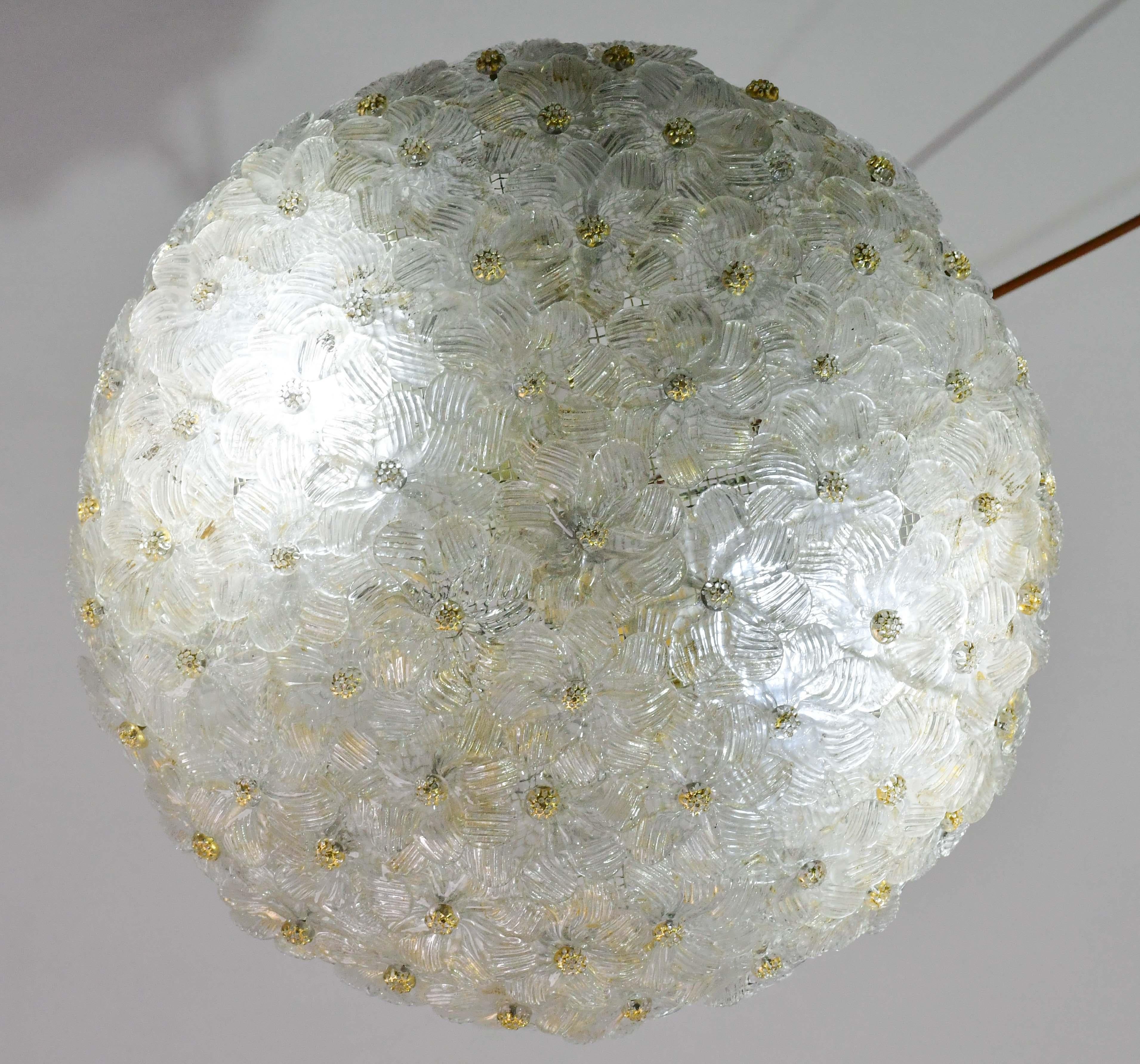 Deckenleuchte aus Muranoglas von Seguso für Venini, Italien, 1960er Jahre im Angebot 6