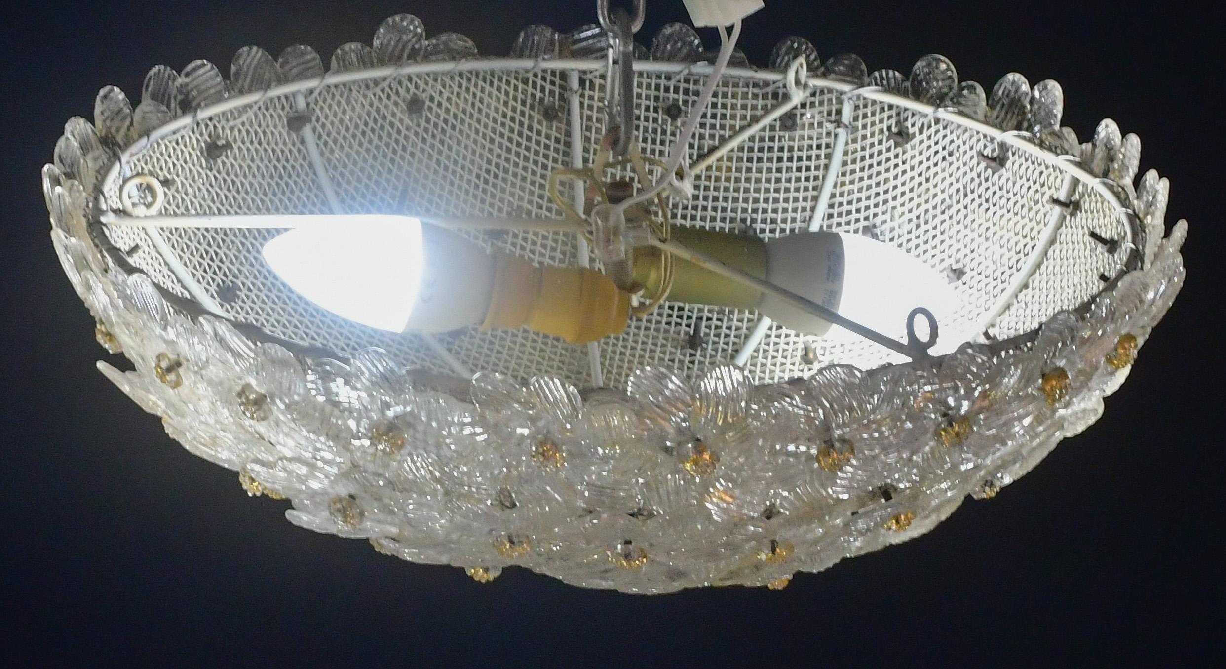 Deckenleuchte aus Muranoglas von Seguso für Venini, Italien, 1960er Jahre im Angebot 7