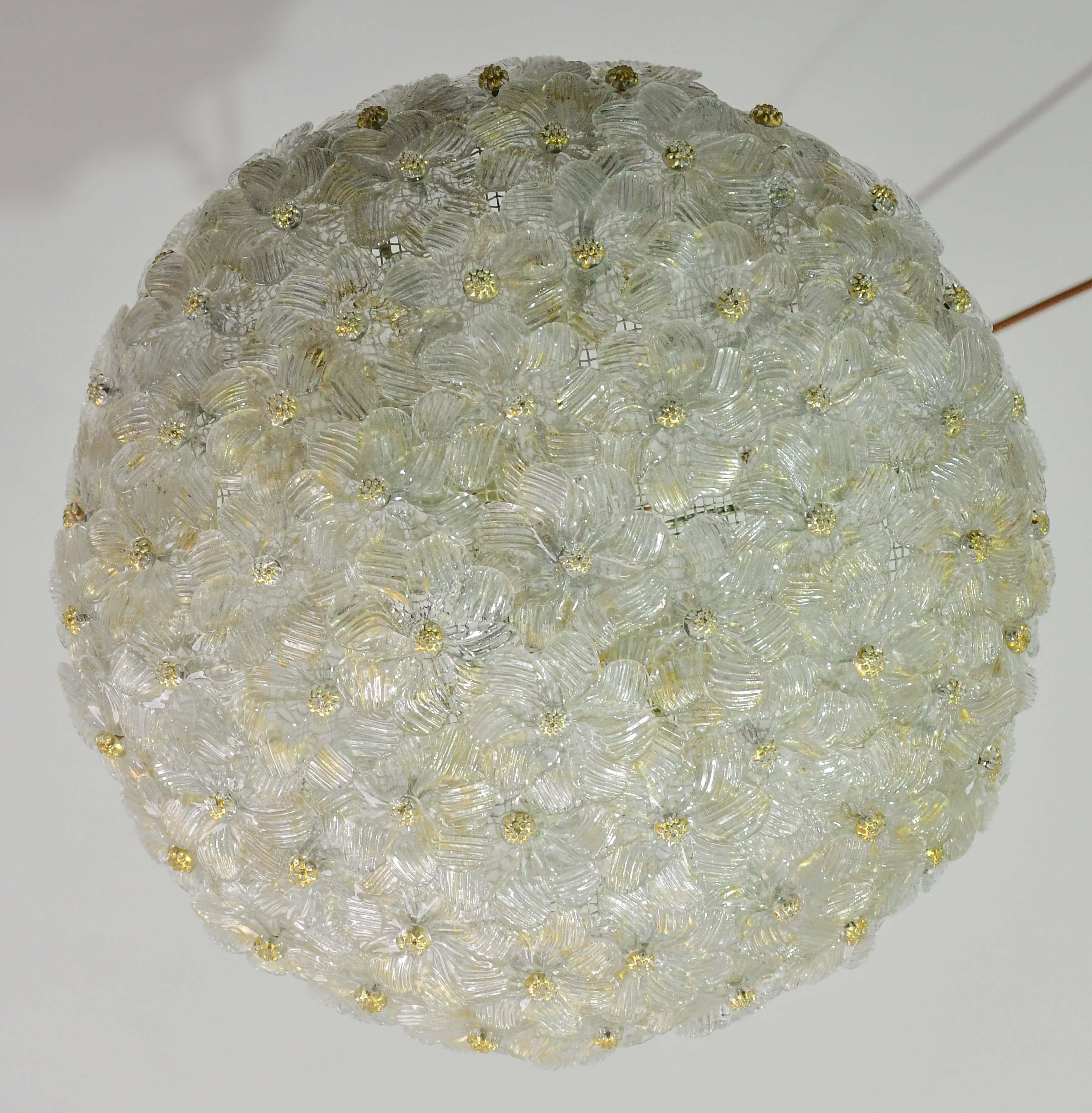 Deckenleuchte aus Muranoglas von Seguso für Venini, Italien, 1960er Jahre im Angebot 11