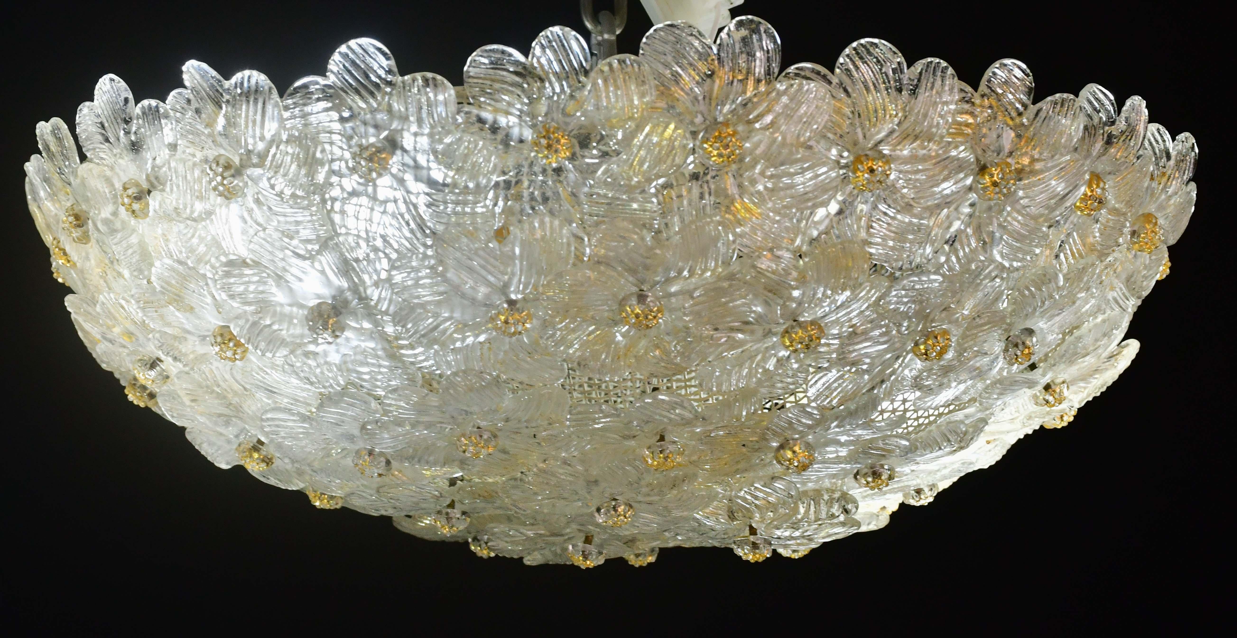 Deckenleuchte aus Muranoglas von Seguso für Venini, Italien, 1960er Jahre im Angebot 3