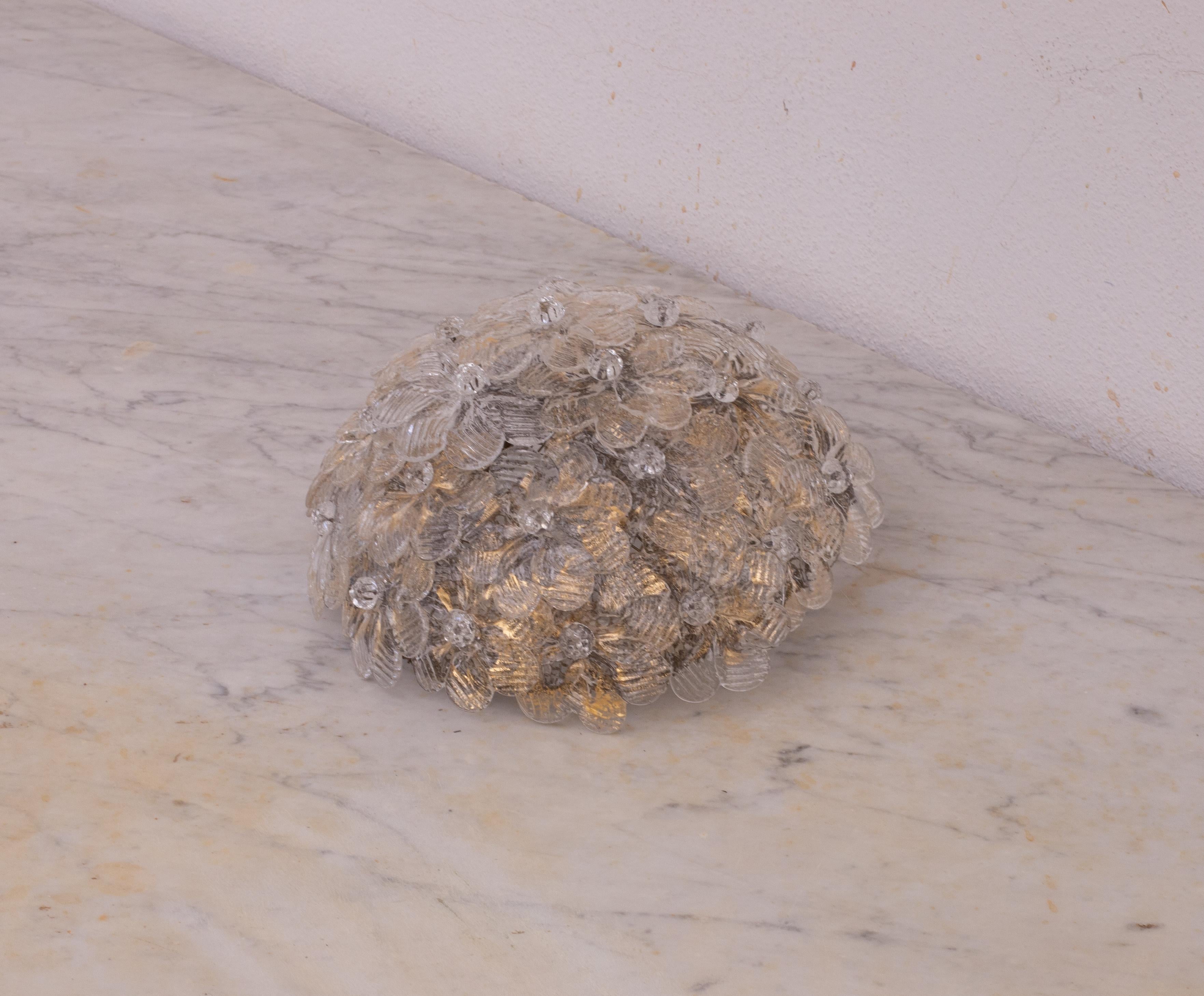 Lámpara de techo Flor de Murano de Seguso para Venini, Italia, años 60 en venta 4