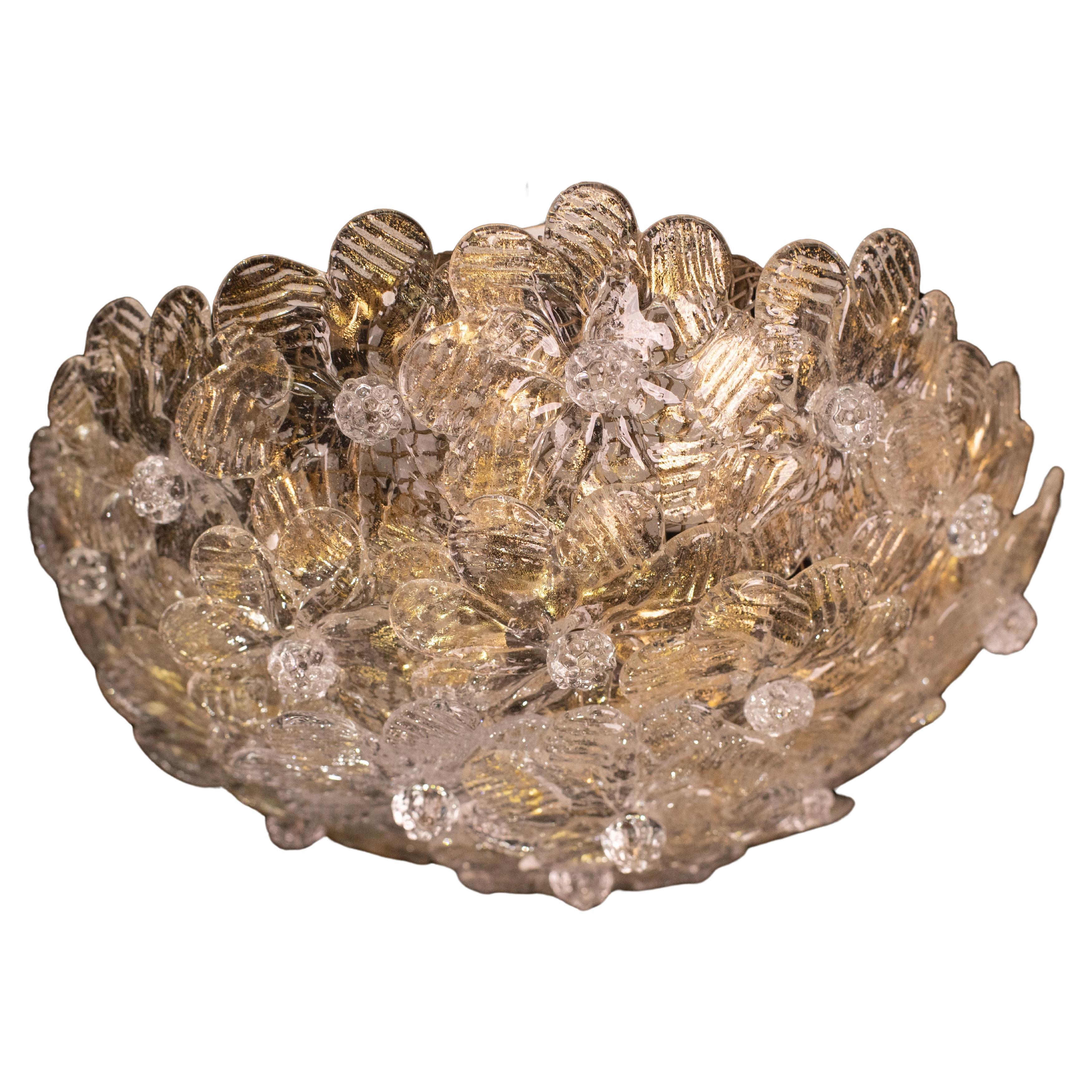 Deckenleuchte aus Muranoglas von Seguso für Venini, Italien, 1960er Jahre