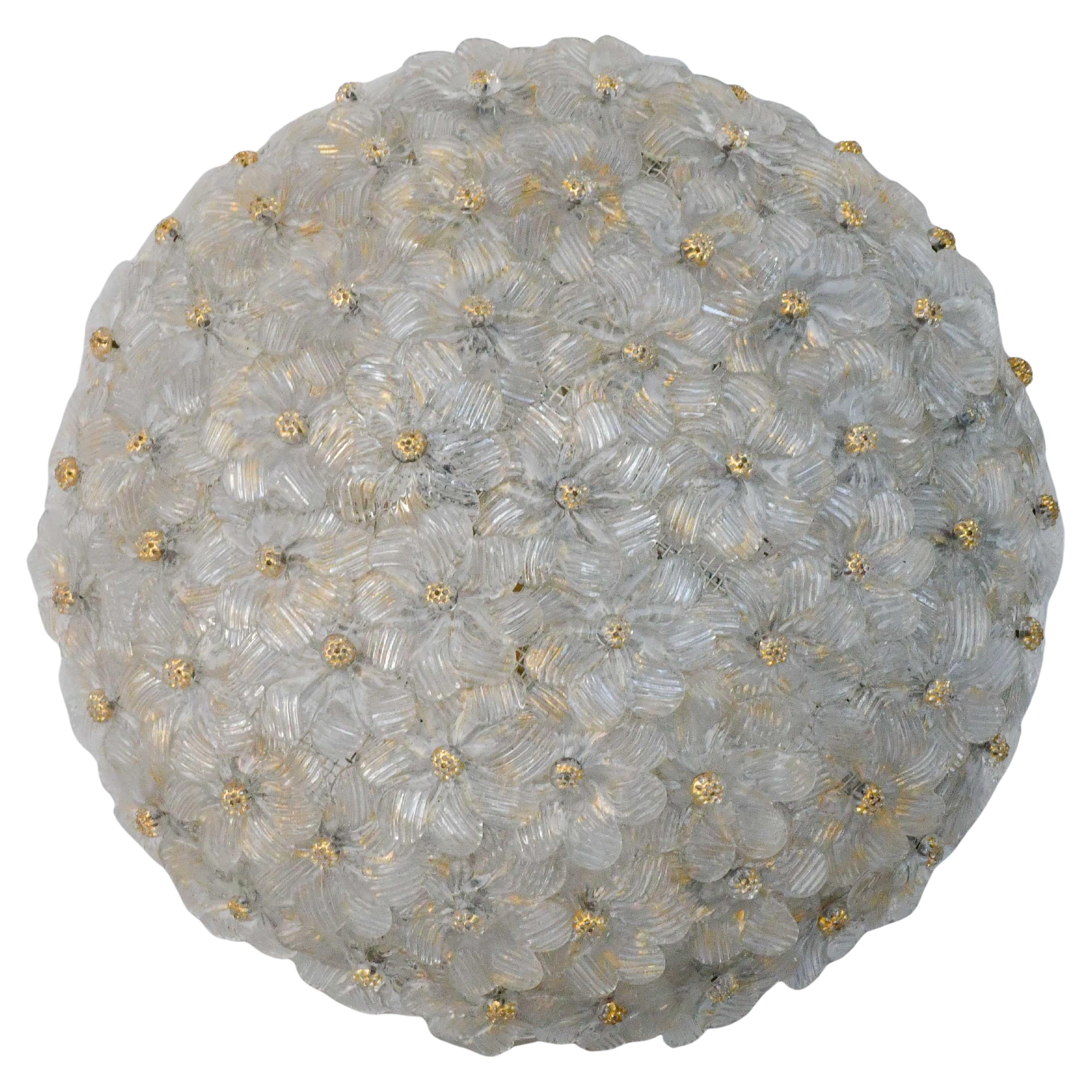 Murano Ceiling Light Flower by Seguso for Venini, Italy, 1960s