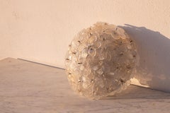 Murano Ceiling Light Gold and Traspare Flower by Seguso for Venini, Italy, 1960s