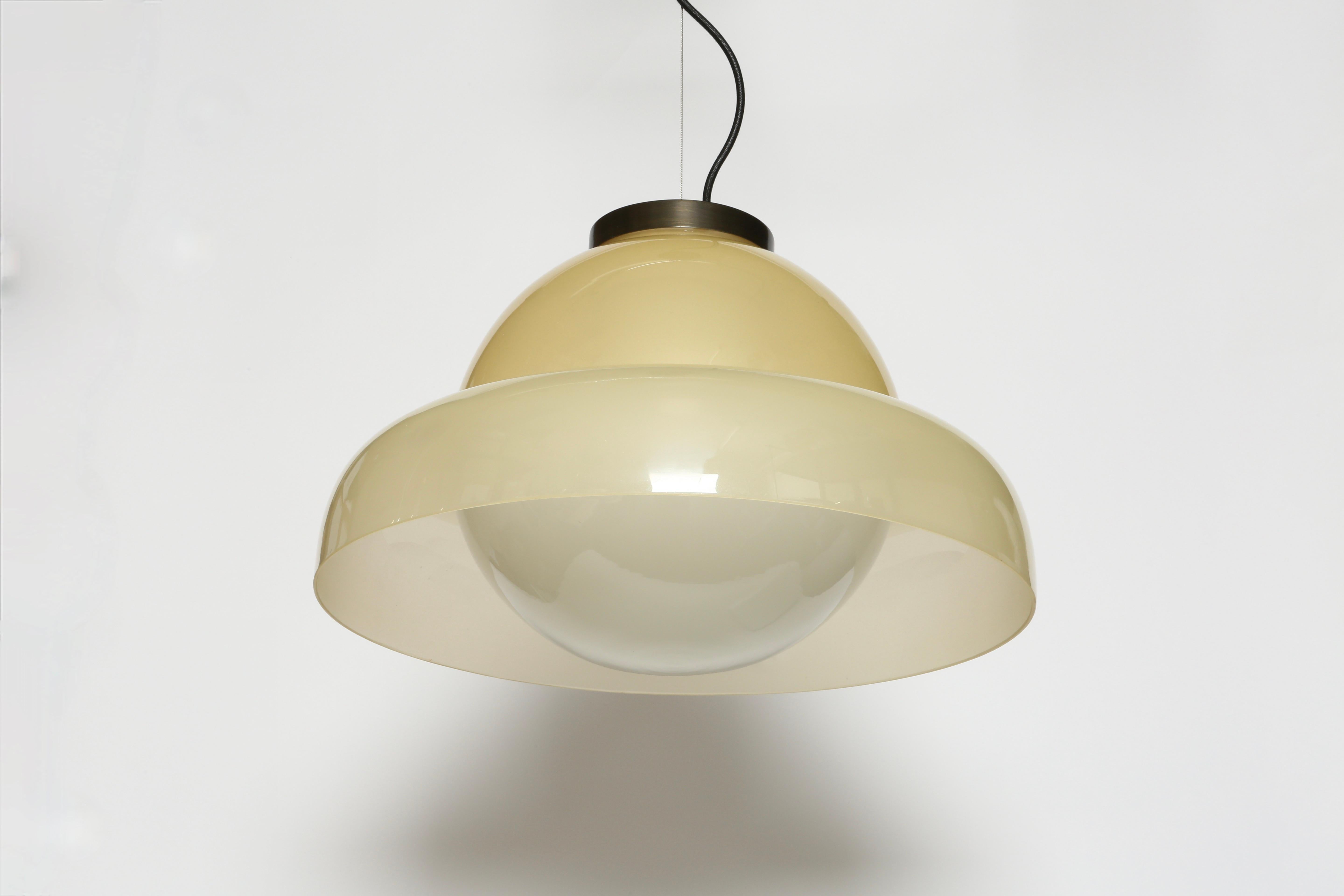Metal Murano ceiling suspension by Vistosi, Large Italy circa 1960s For Sale