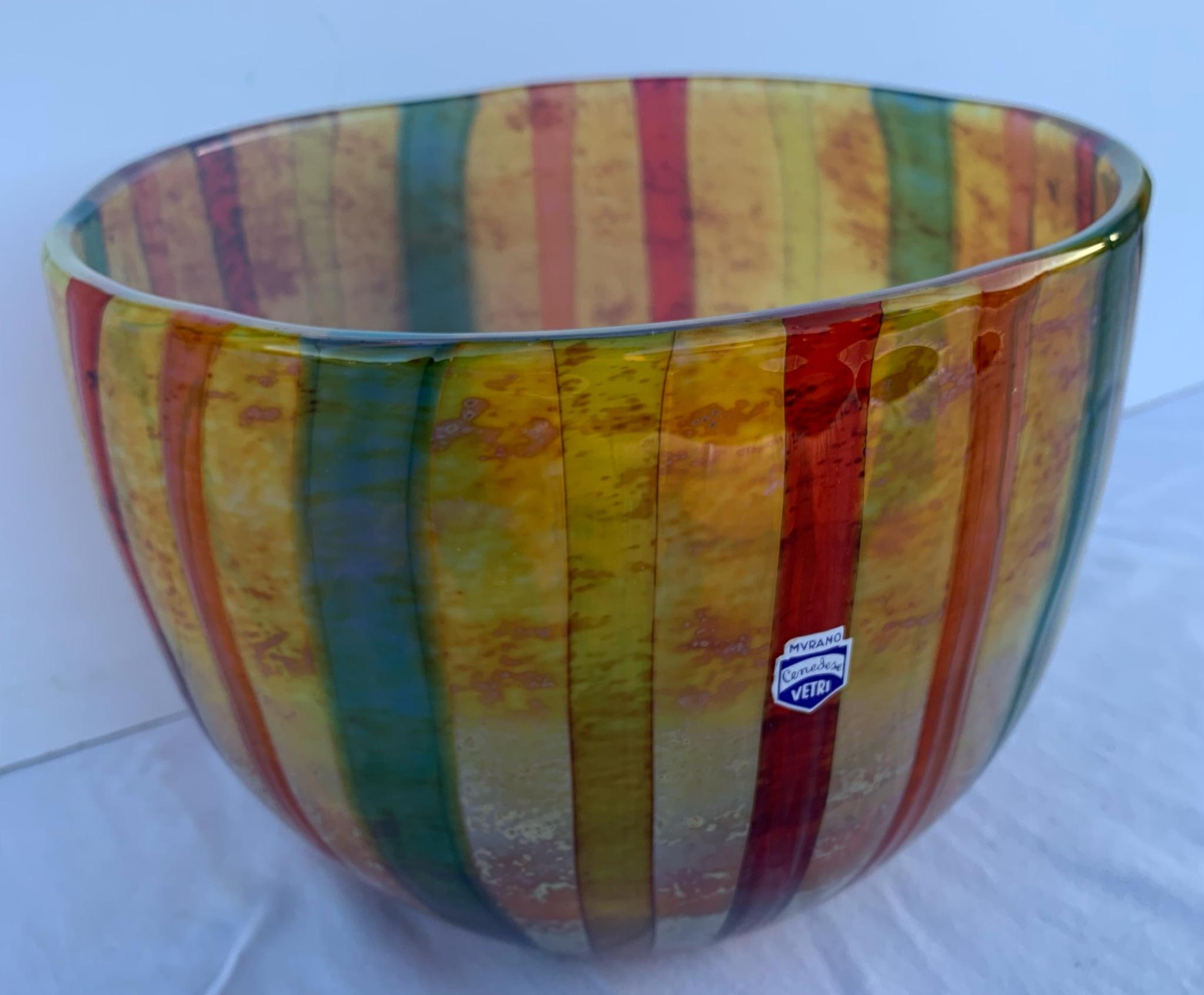 Murano Cenedese Vetri Glass Bowl In Fair Condition For Sale In Napa, CA