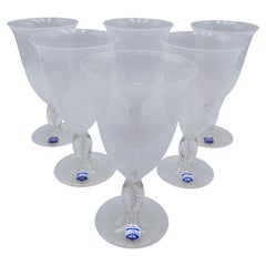 Murano Cenedese Vetri Italian Wine Glasses Set of 6
