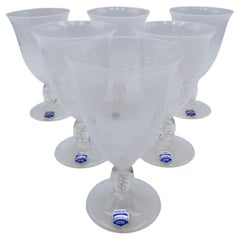 Murano Cenedese Vetri Italian Wine Glasses Set of 6