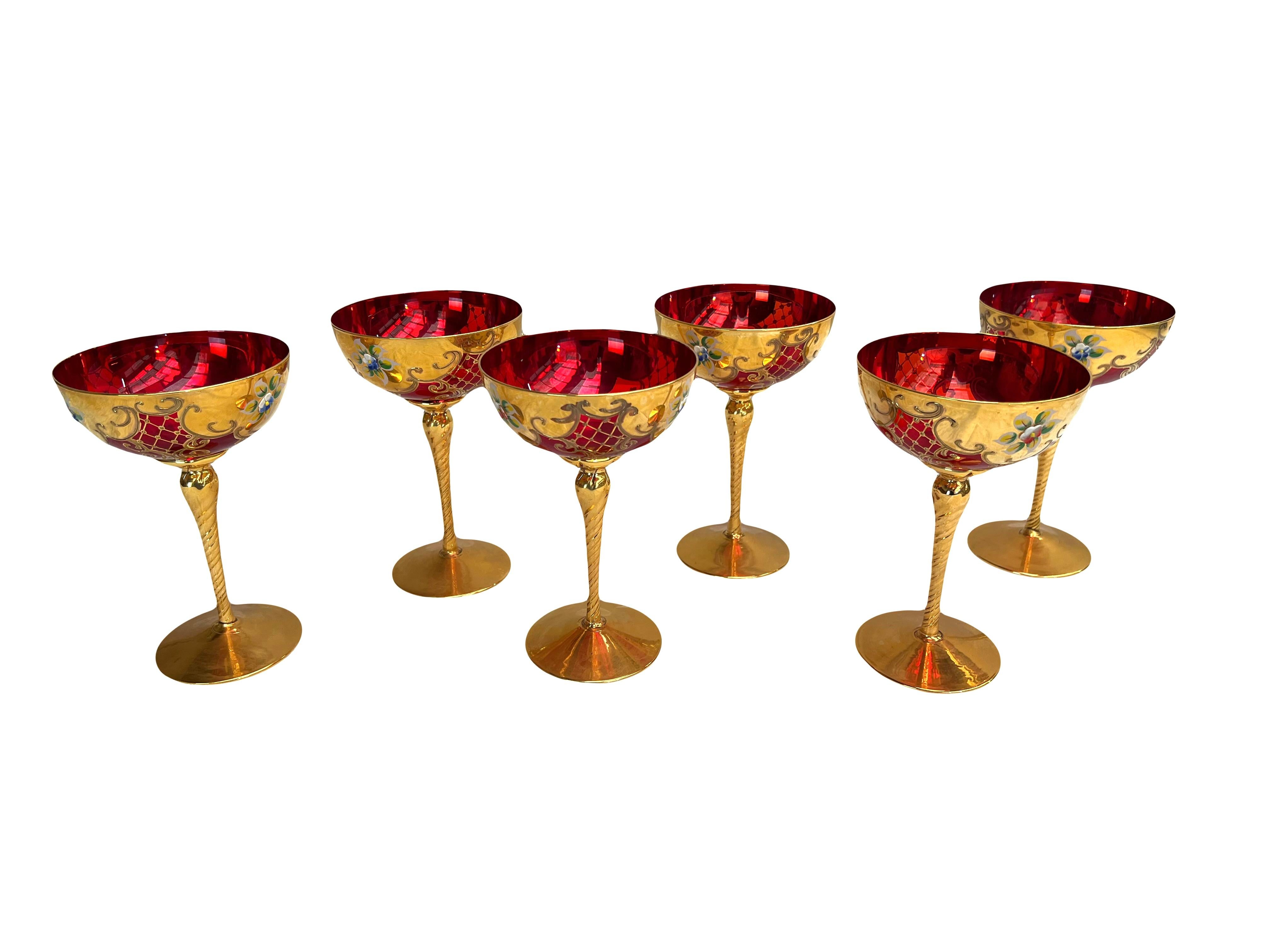 1960s champagne glasses