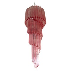 Murano Chandelier 86 Pink Quadriedri Prism