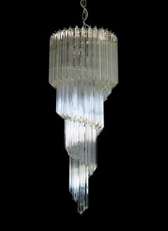 Lustre de Murano 86 Prisme Quadriedri Trasparent, Modèle Elena