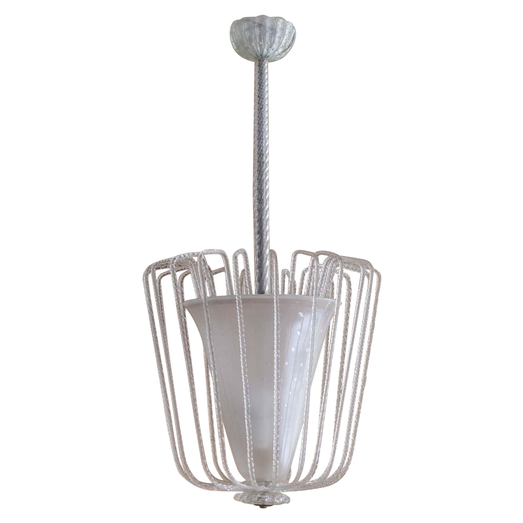 Mid-Century Modern Murano Glass Chandelier by Barovier&Toso, 1940s