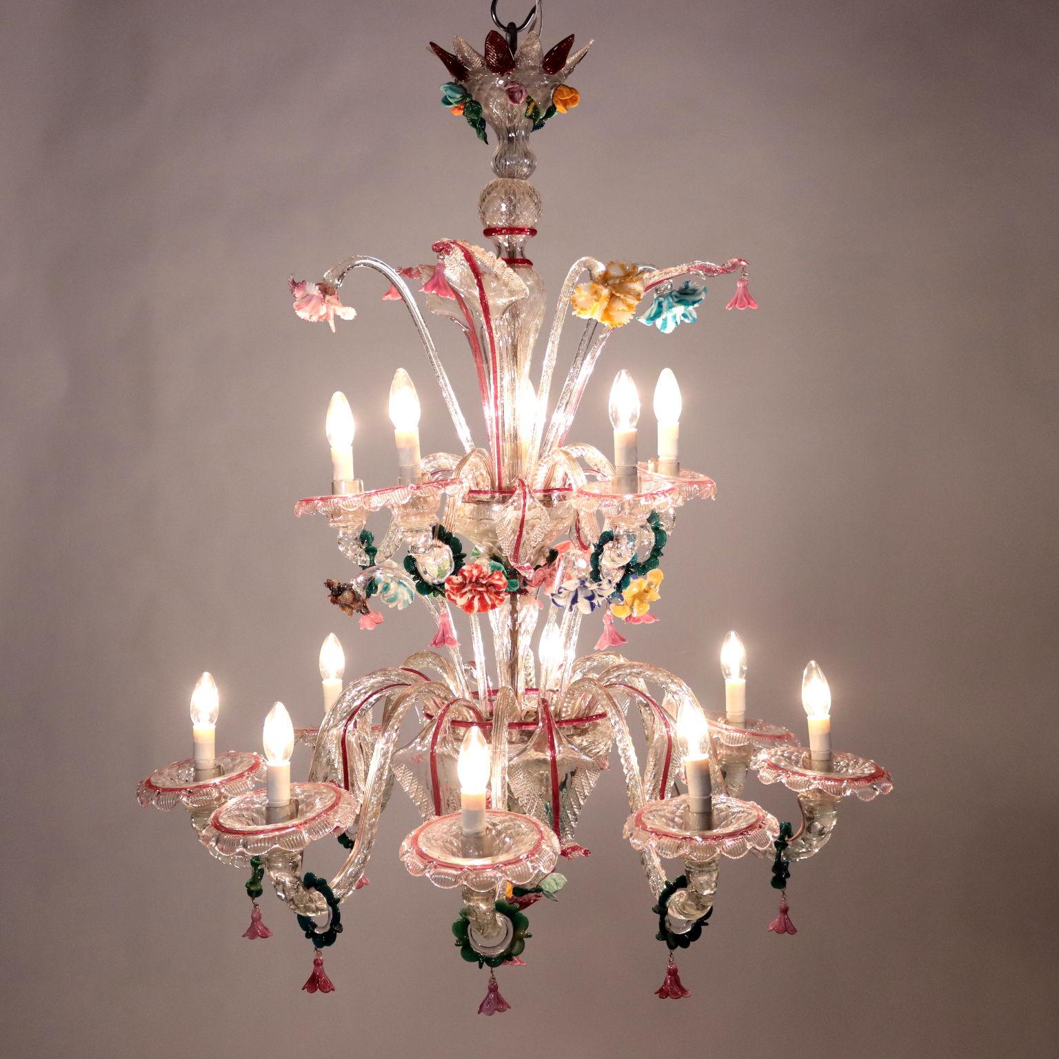 Other Murano Chandelier Blown Glass, Italy, 20th Century