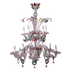 Murano Chandelier Blown Glass, Italy, 20th Century