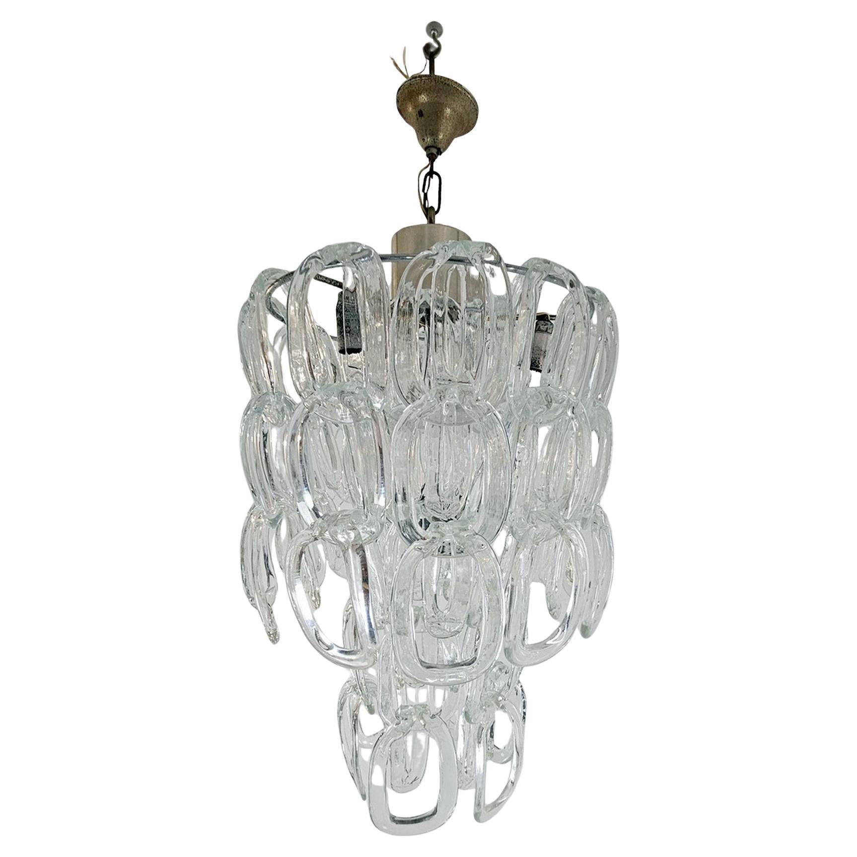 Murano Chandelier by Angelo Mangiarotti, 1960's in vendita