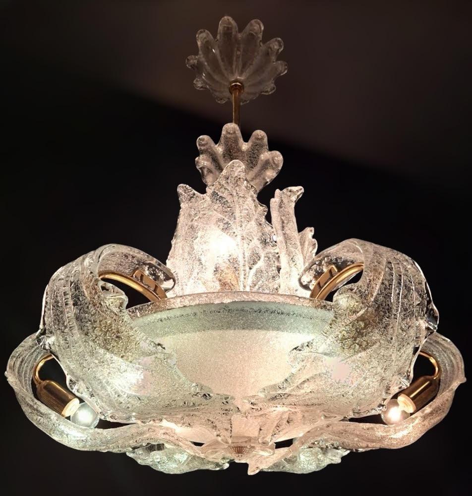 Metal Murano Chandelier by Barovier e Toso