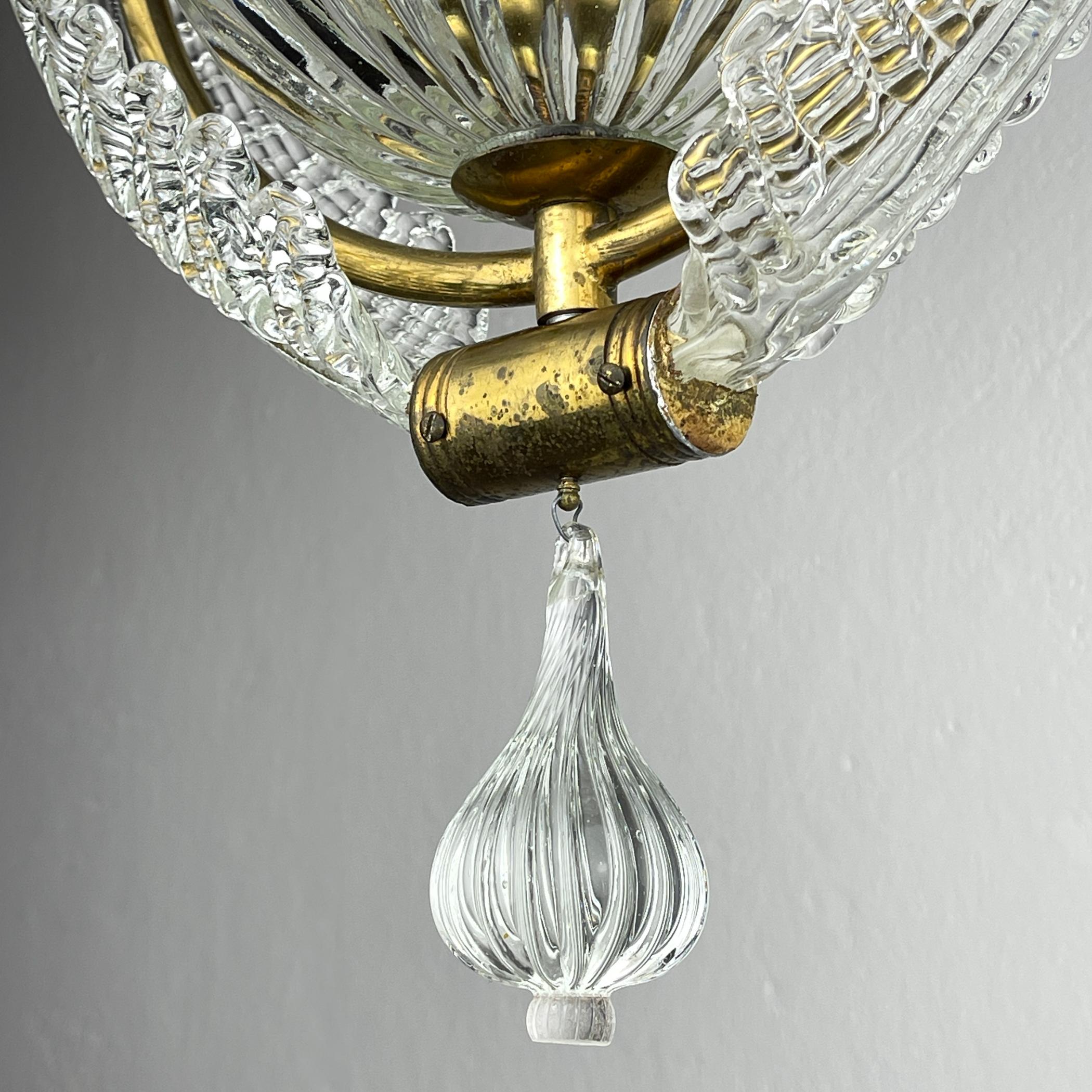 Murano chandelier by Ercole Barovier Barovier & Toso, Italy 1930s For Sale 5