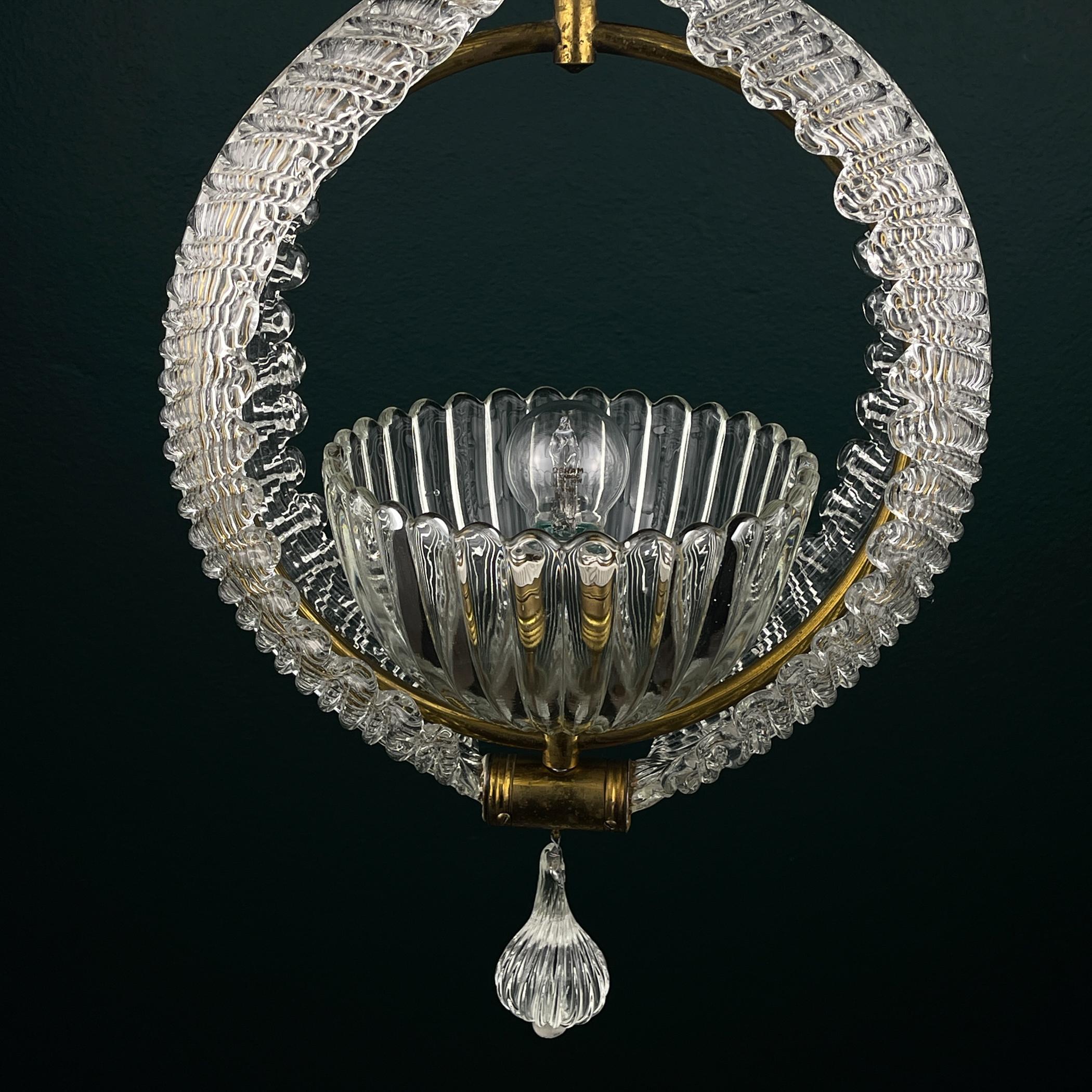 Murano chandelier by Ercole Barovier Barovier & Toso, Italy 1930s For Sale 9