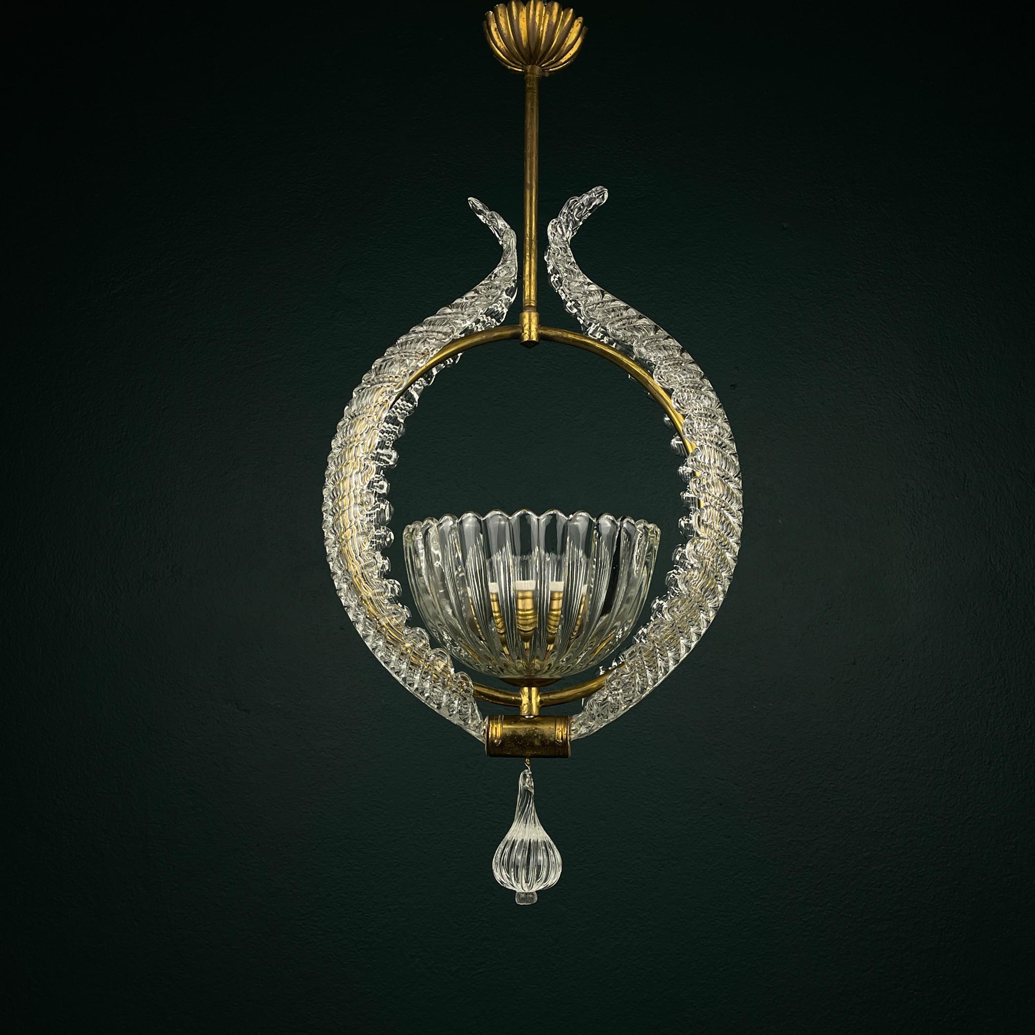 Murano chandelier by Ercole Barovier Barovier & Toso, Italy 1930s For Sale 10