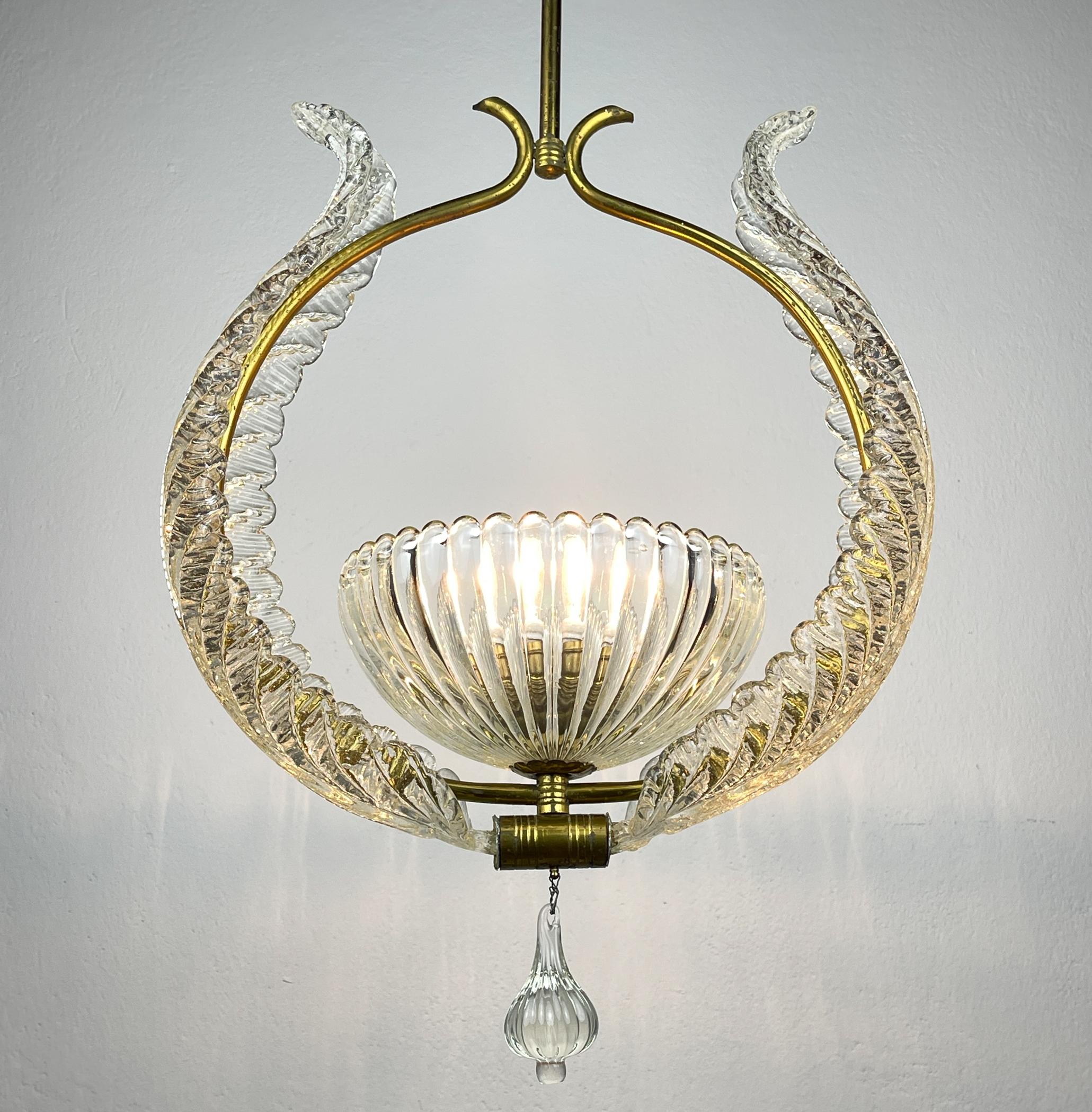 Art Déco Lampadario di Murano di Ercole Barovier Barovier&Toso, Italia anni '1930 in vendita