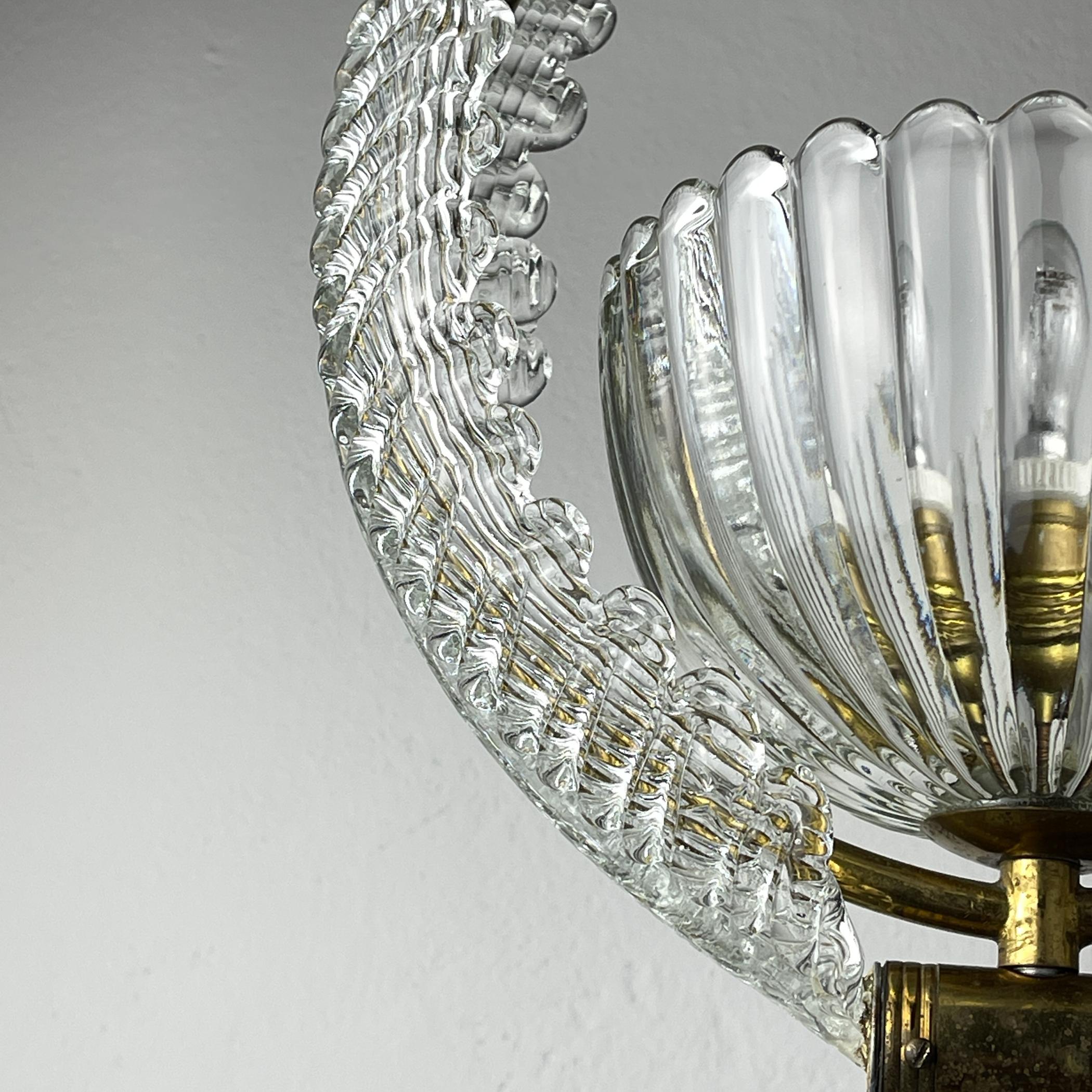 Murano chandelier by Ercole Barovier Barovier & Toso, Italy 1930s In Good Condition For Sale In Miklavž Pri Taboru, SI
