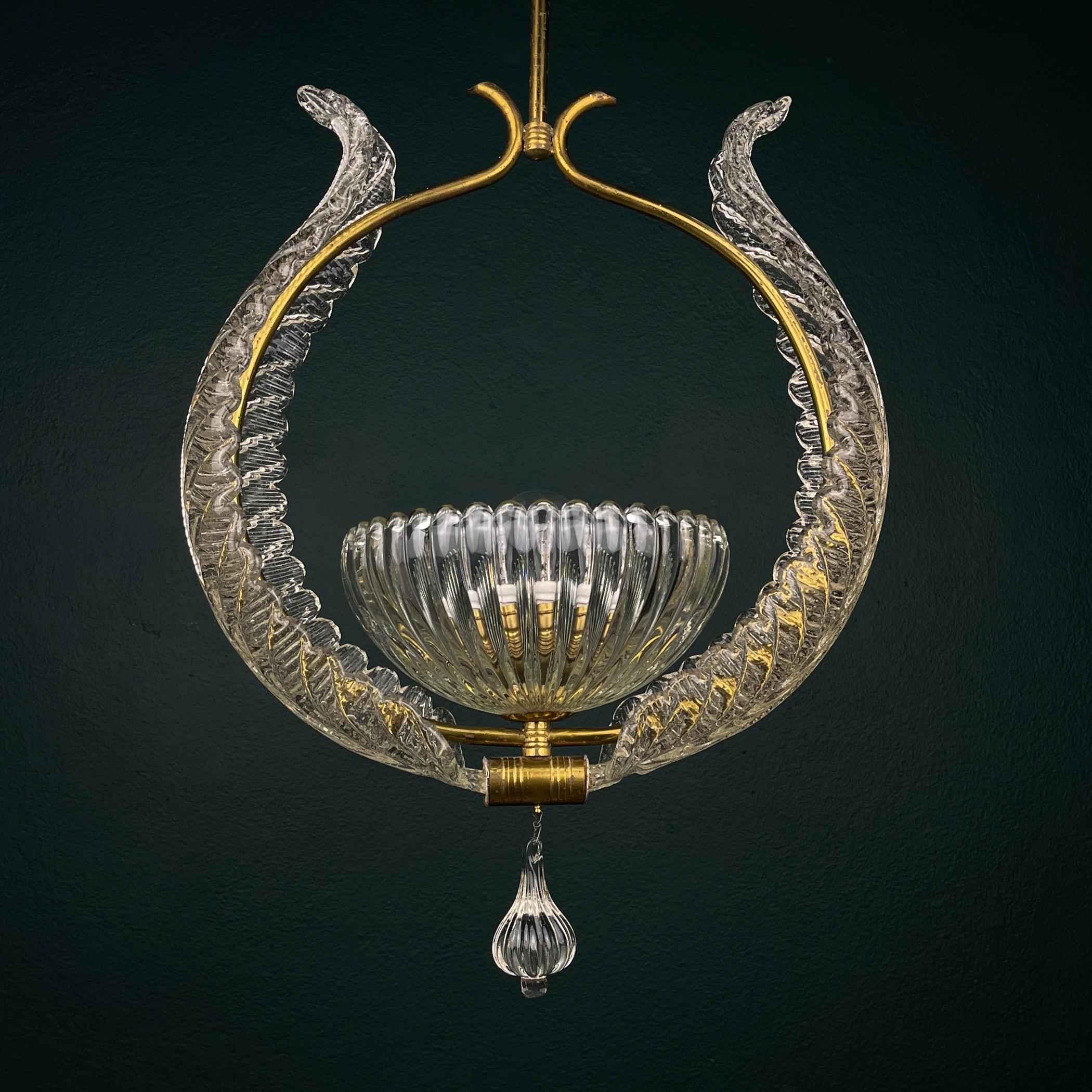 XX secolo Lampadario di Murano di Ercole Barovier Barovier&Toso, Italia anni '1930 in vendita