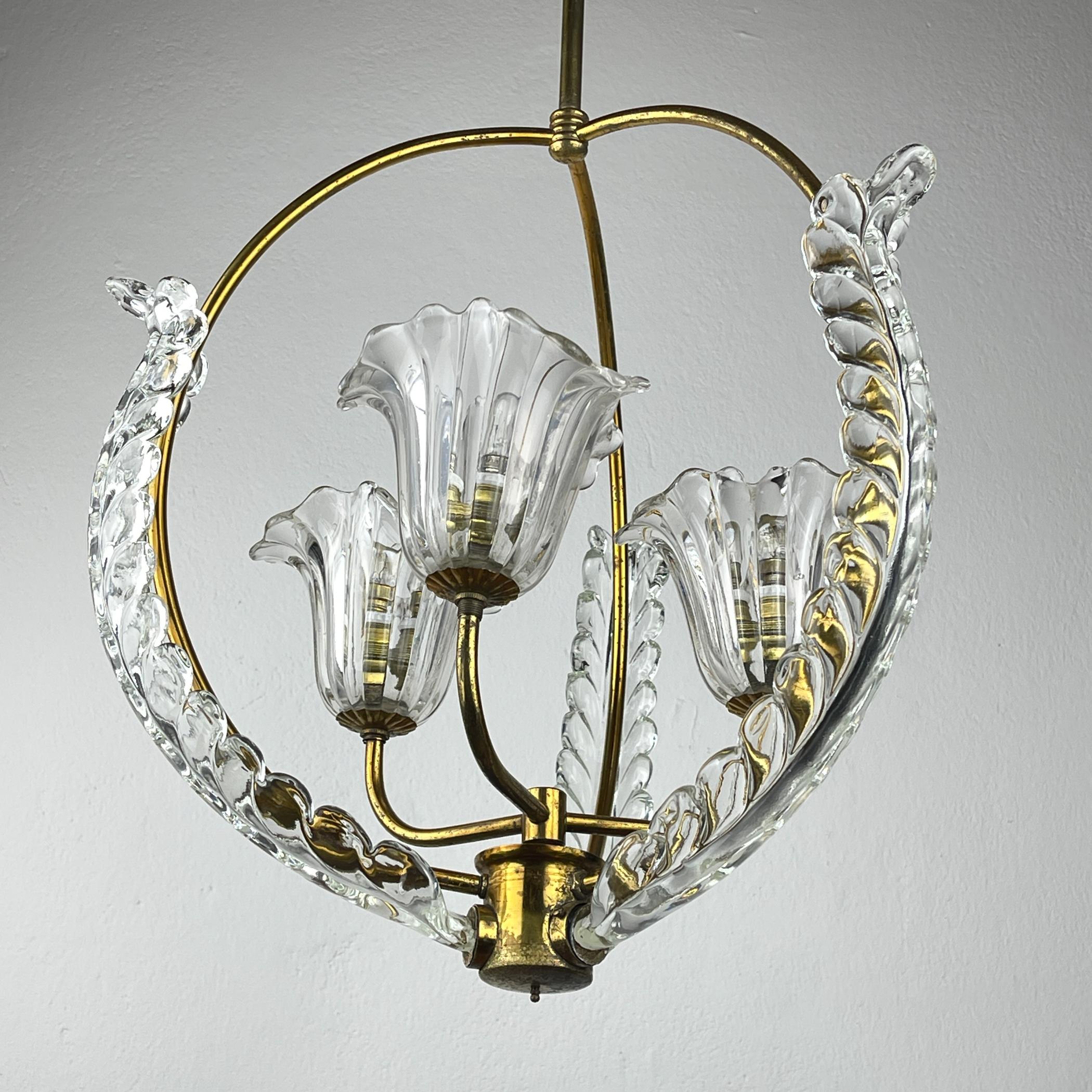 Vetro di Murano Lampadario di Murano di Ercole Barovier Barovier&Toso, Italia anni '1930 in vendita