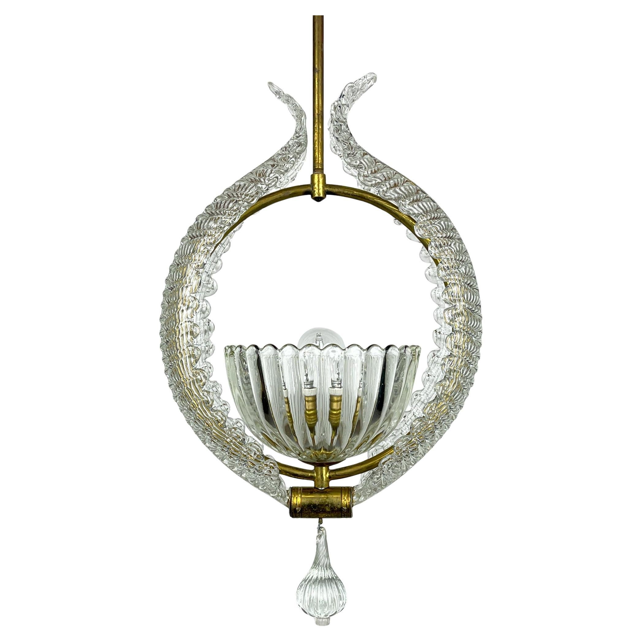 Murano chandelier by Ercole Barovier Barovier & Toso, Italy 1930s For Sale