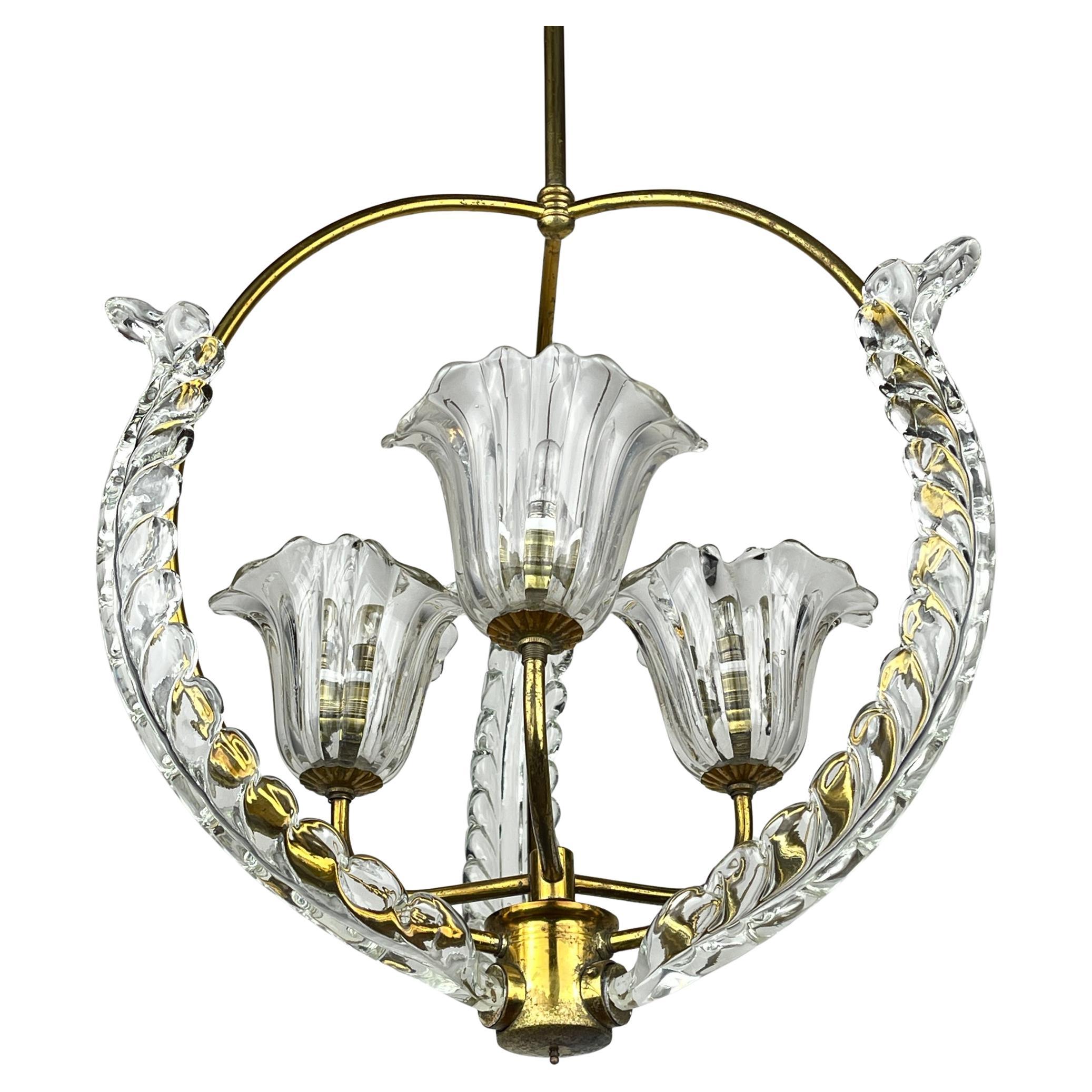 Murano-Kronleuchter von Ercole Barovier Barovier & Toso, Italien 1930er Jahre