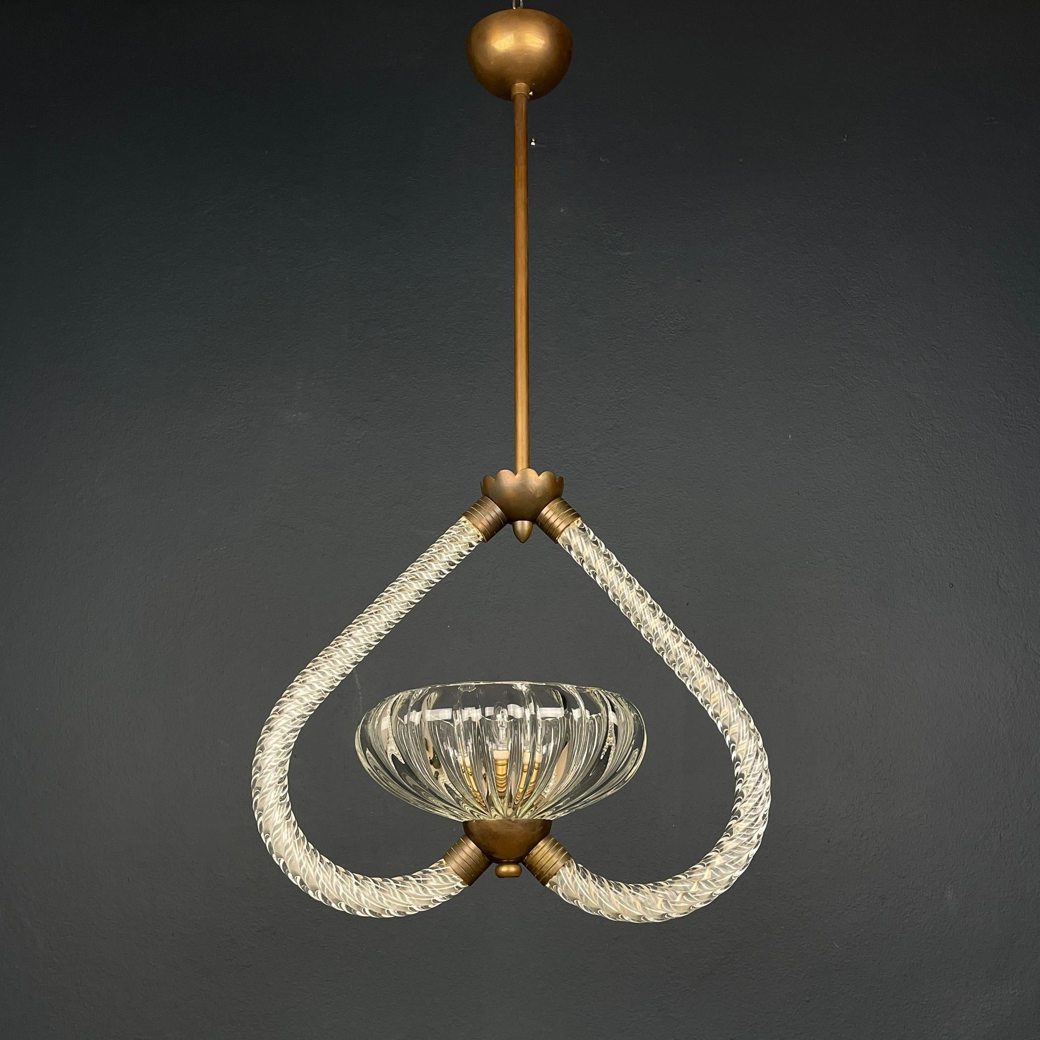 Murano chandelier by Ercole Barovier Barovier & Toso Italy 1950s  For Sale 3
