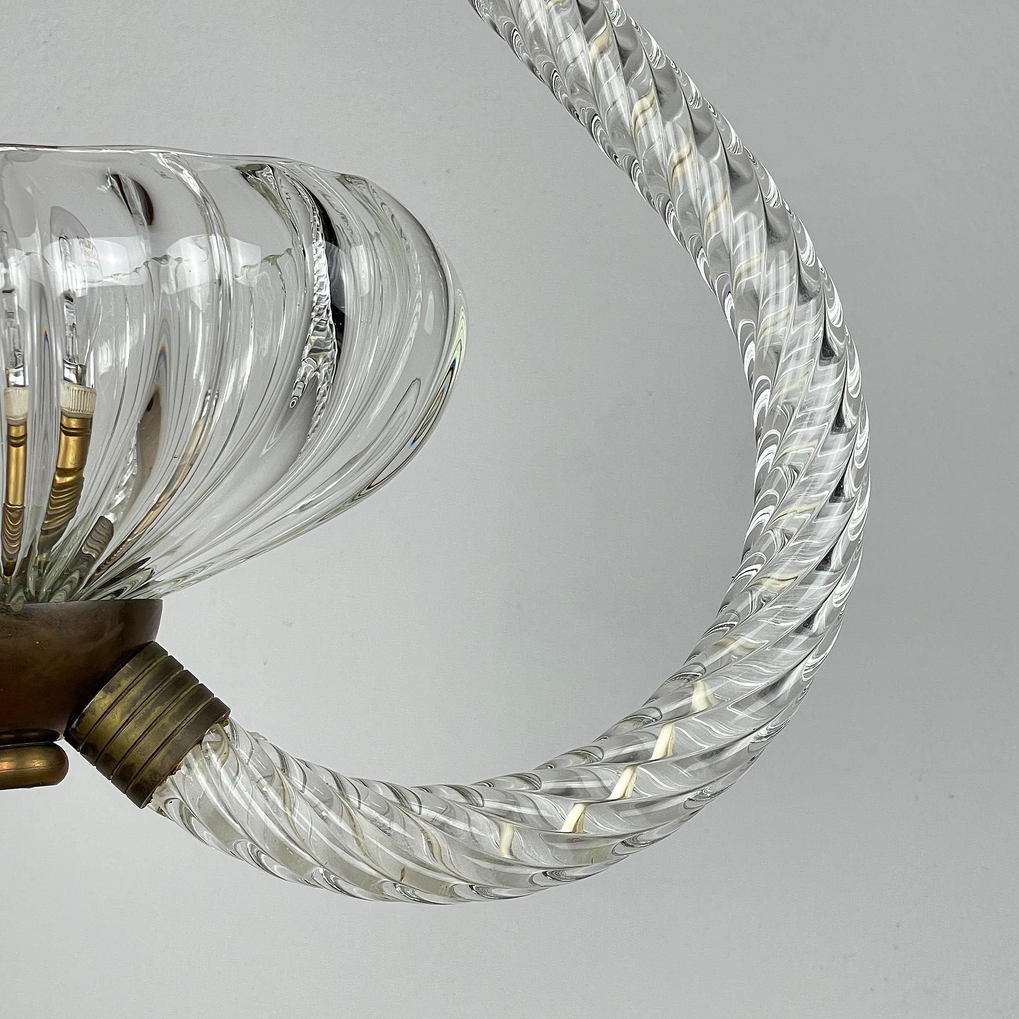 Murano chandelier by Ercole Barovier Barovier & Toso Italy 1950s  For Sale 5