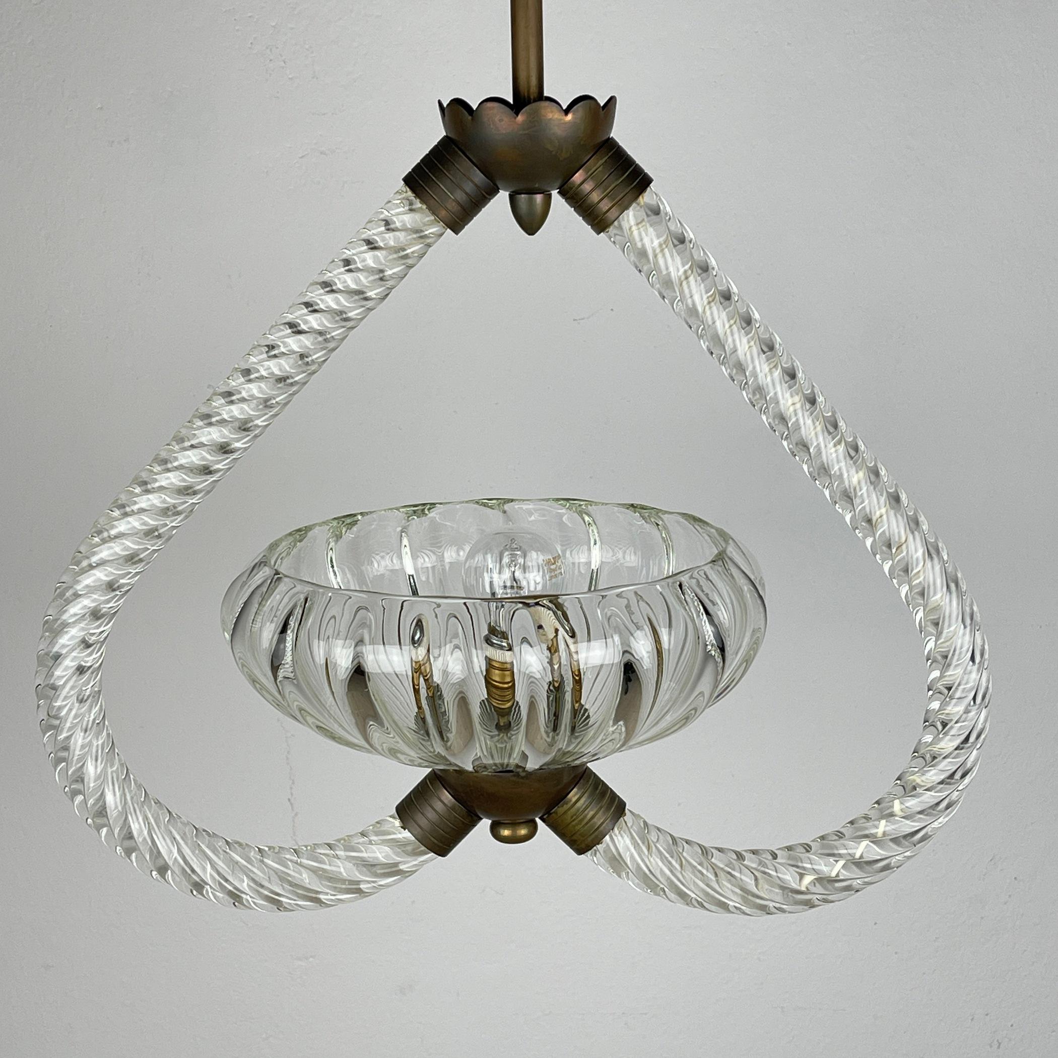 Murano chandelier by Ercole Barovier Barovier & Toso Italy 1950s  For Sale 7