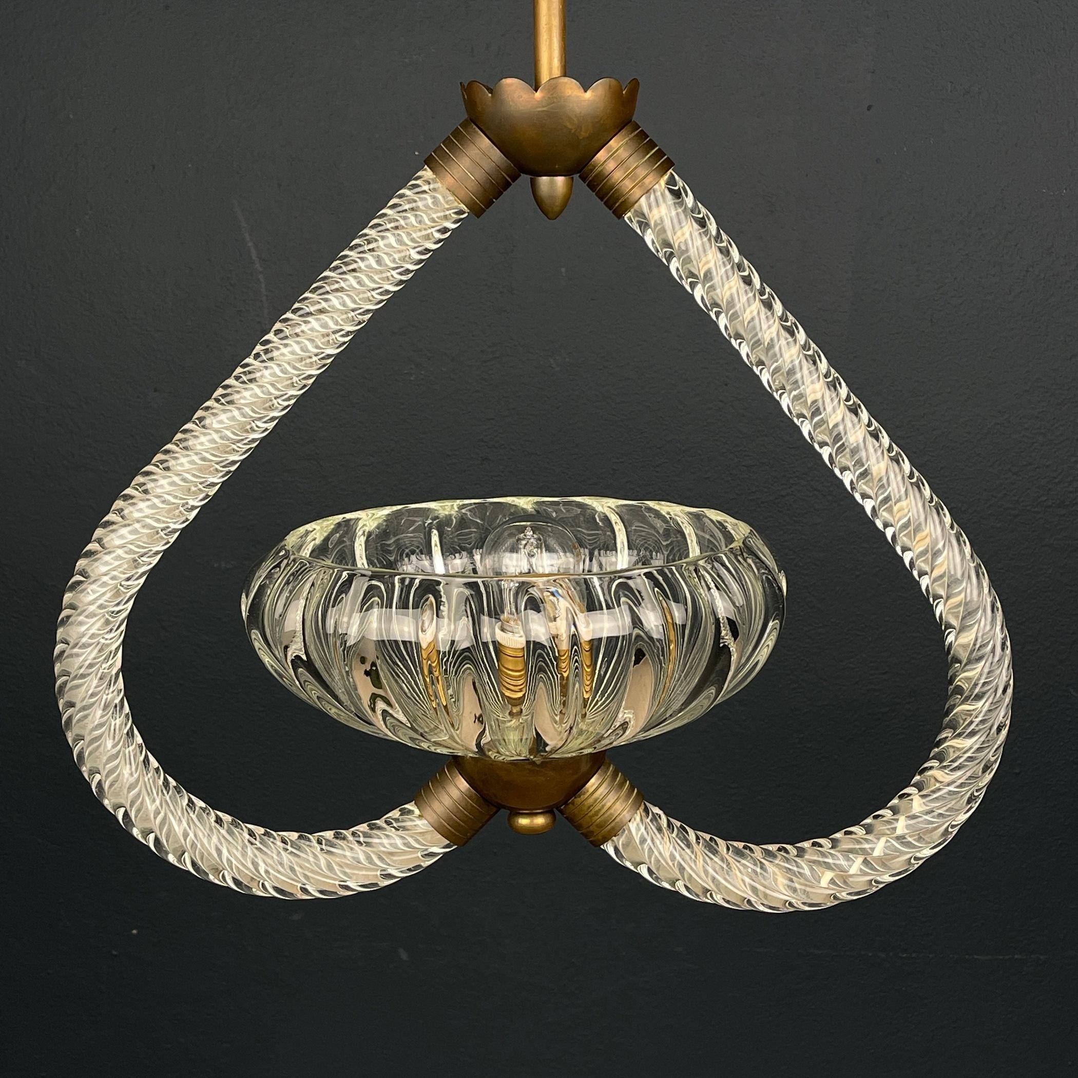 Italian Murano chandelier by Ercole Barovier Barovier & Toso Italy 1950s  For Sale