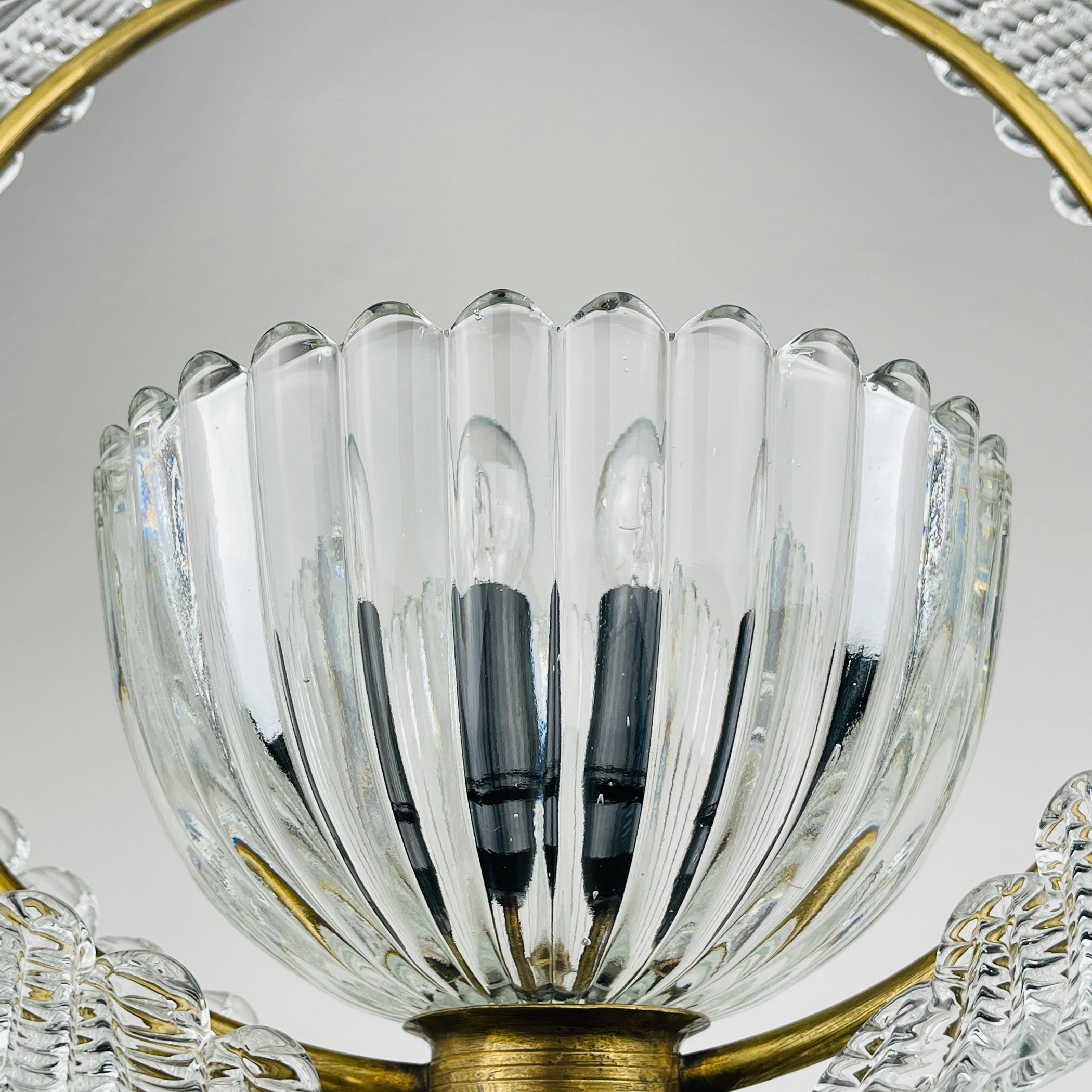 Italian Murano chandelier by Ercole Barovier Barovier & Toso, Italy 1950s
