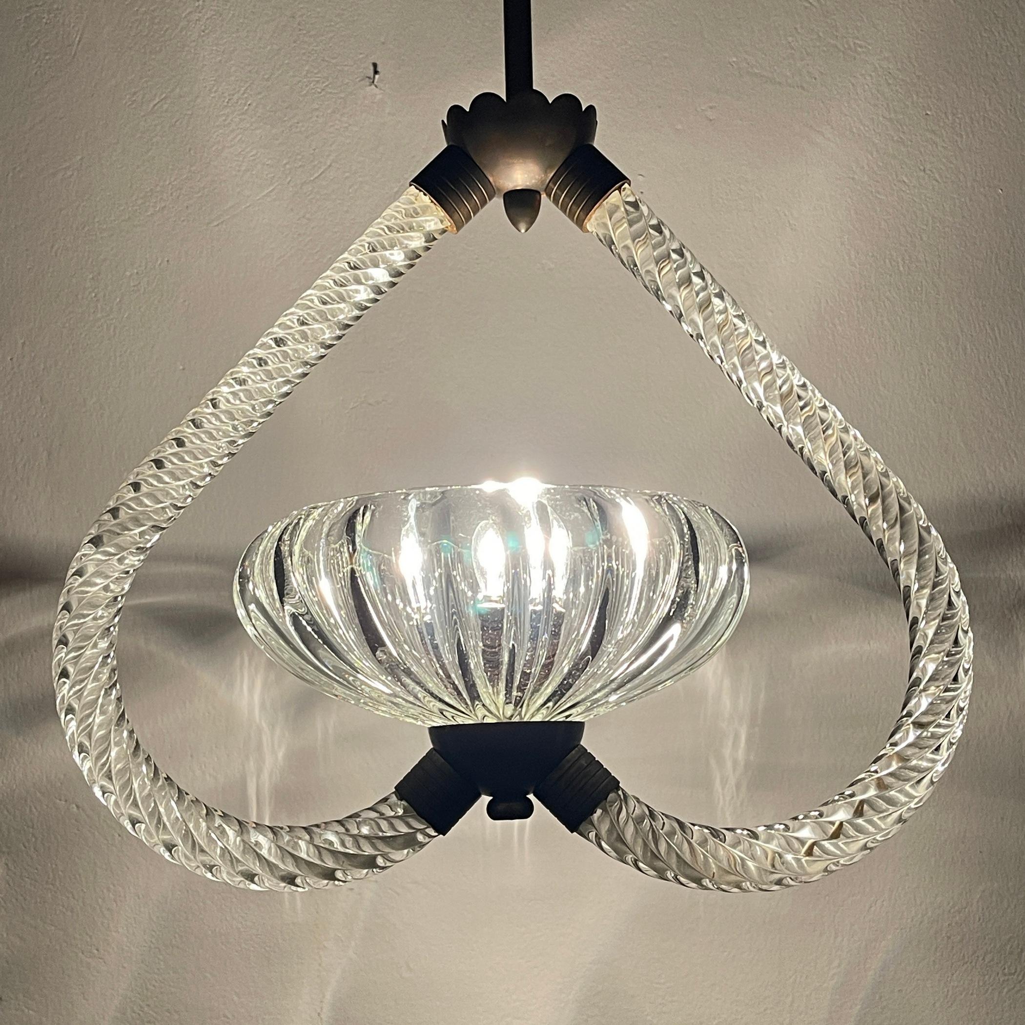 Murano chandelier by Ercole Barovier Barovier & Toso Italy 1950s  For Sale 1