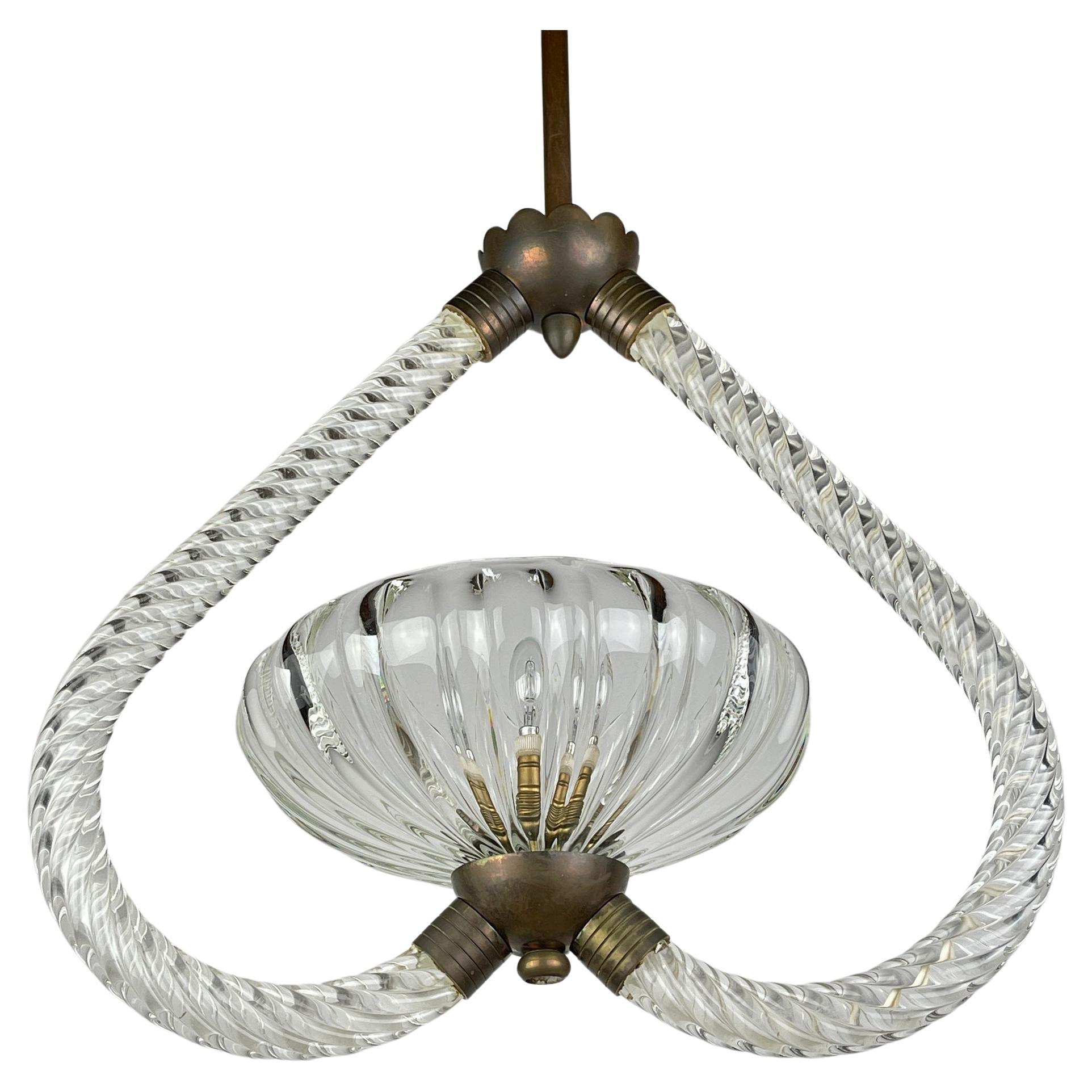 Murano chandelier by Ercole Barovier Barovier & Toso Italy 1950s  For Sale