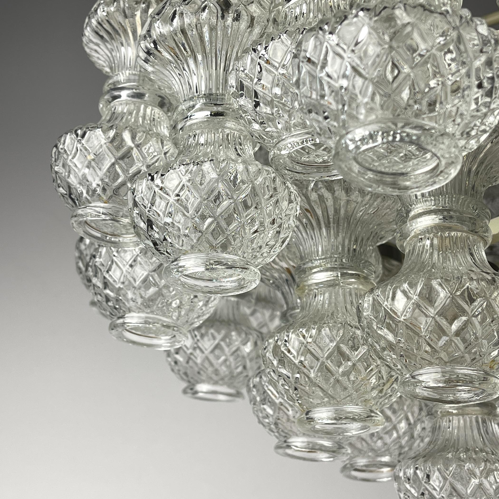 Lustre de Murano par Flavio Poli pour Seguso, Italie, années 1960 en vente 3