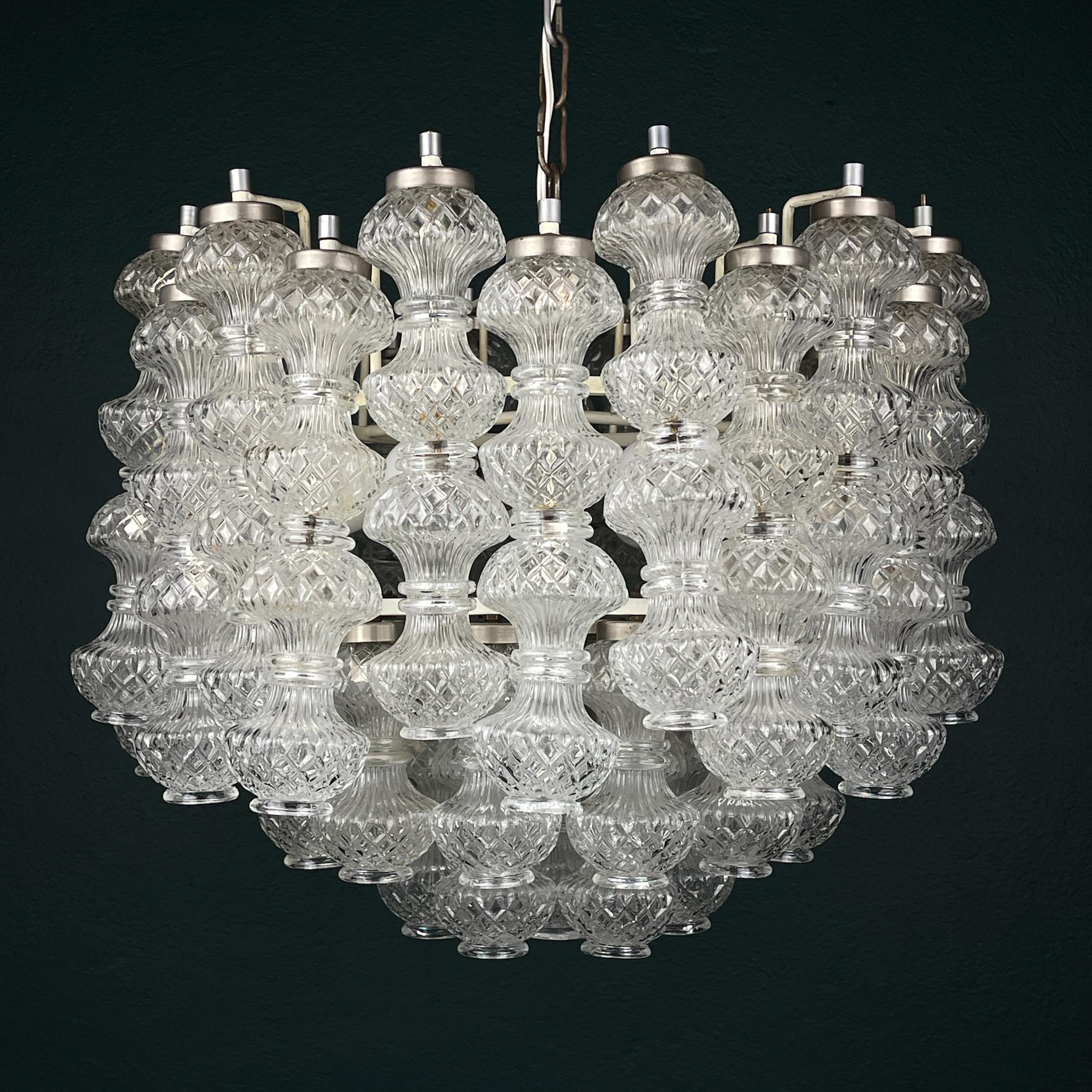 Mid-Century Modern Lustre de Murano par Flavio Poli pour Seguso, Italie, années 1960 en vente
