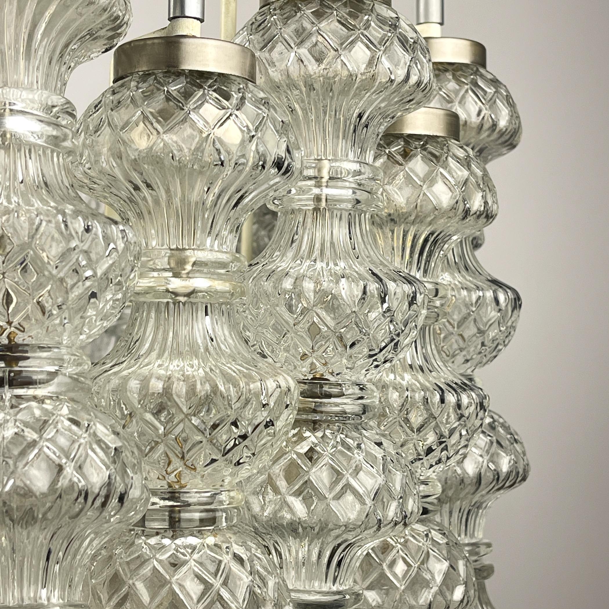 Lustre de Murano par Flavio Poli pour Seguso, Italie, années 1960 en vente 2