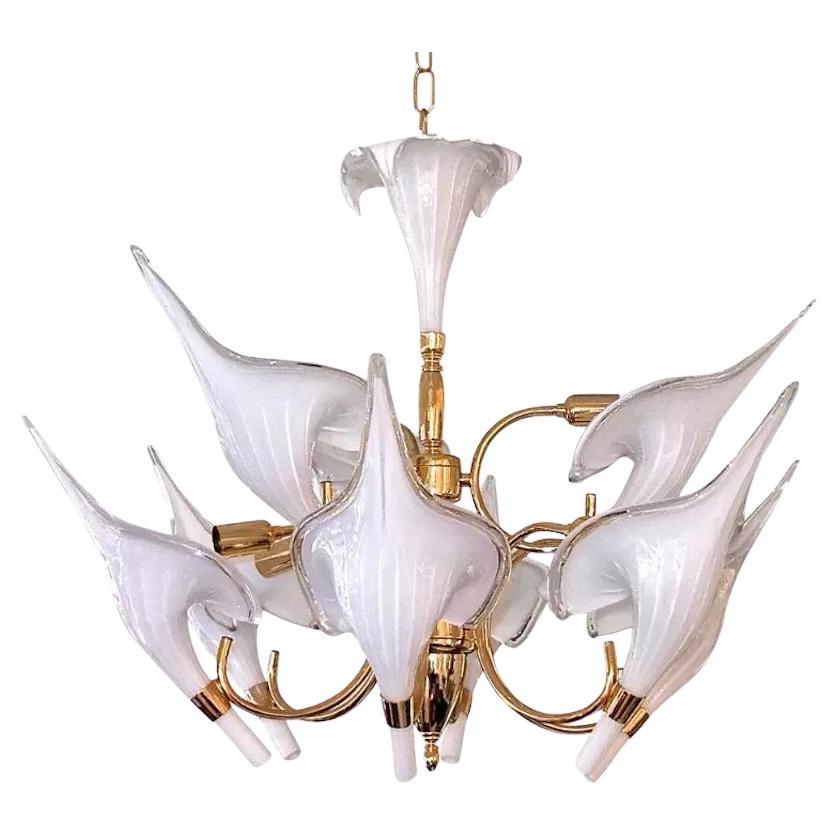 Murano Chandelier By Franco Luce Calla Lily
