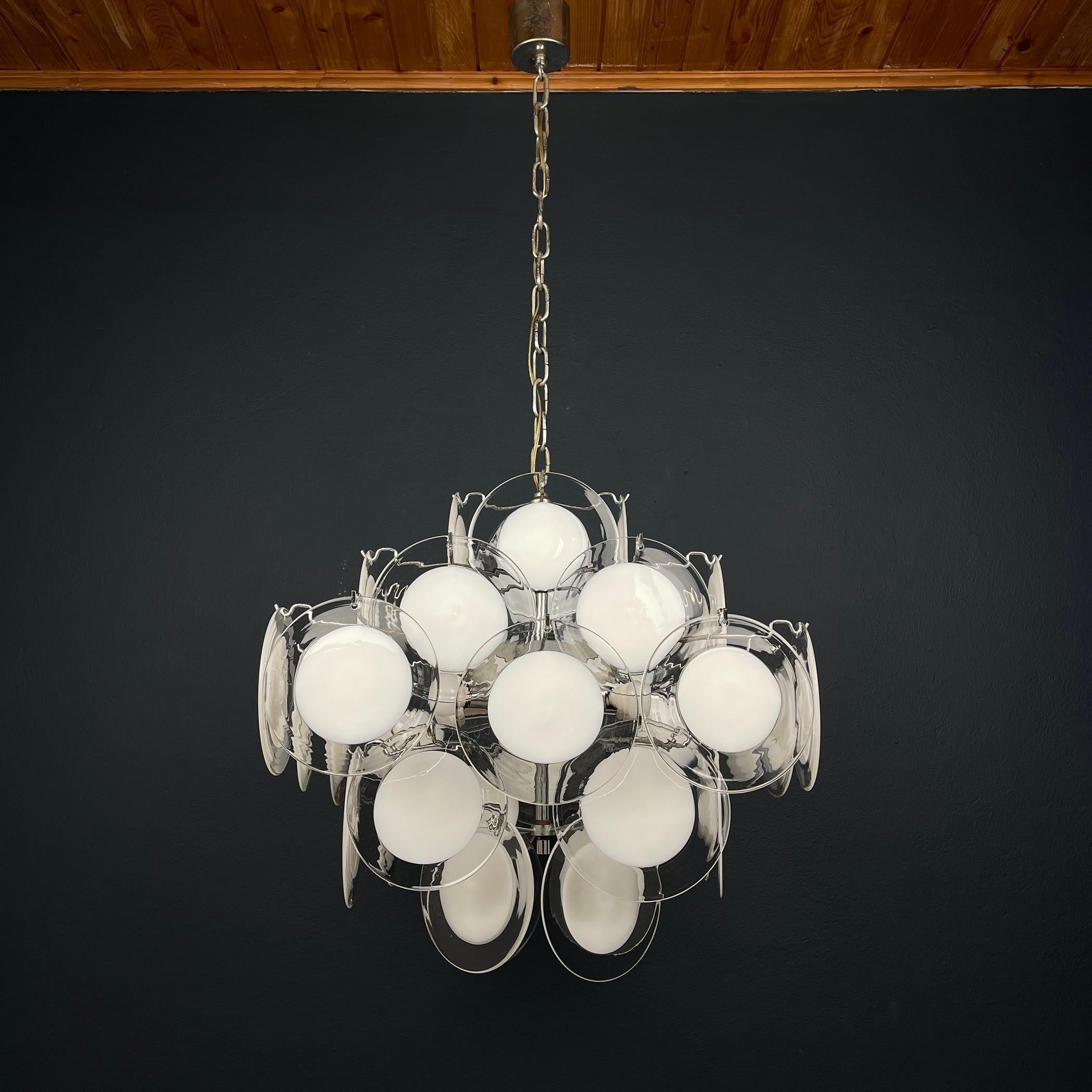 Murano chandelier by Gino Vistosi Italy 1970s For Sale 4