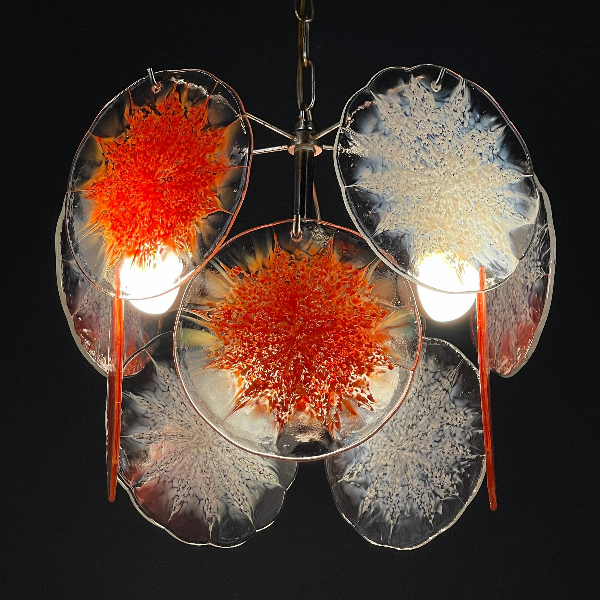 Lampadario di Murano di Gino Vistosi Italia anni '70 5